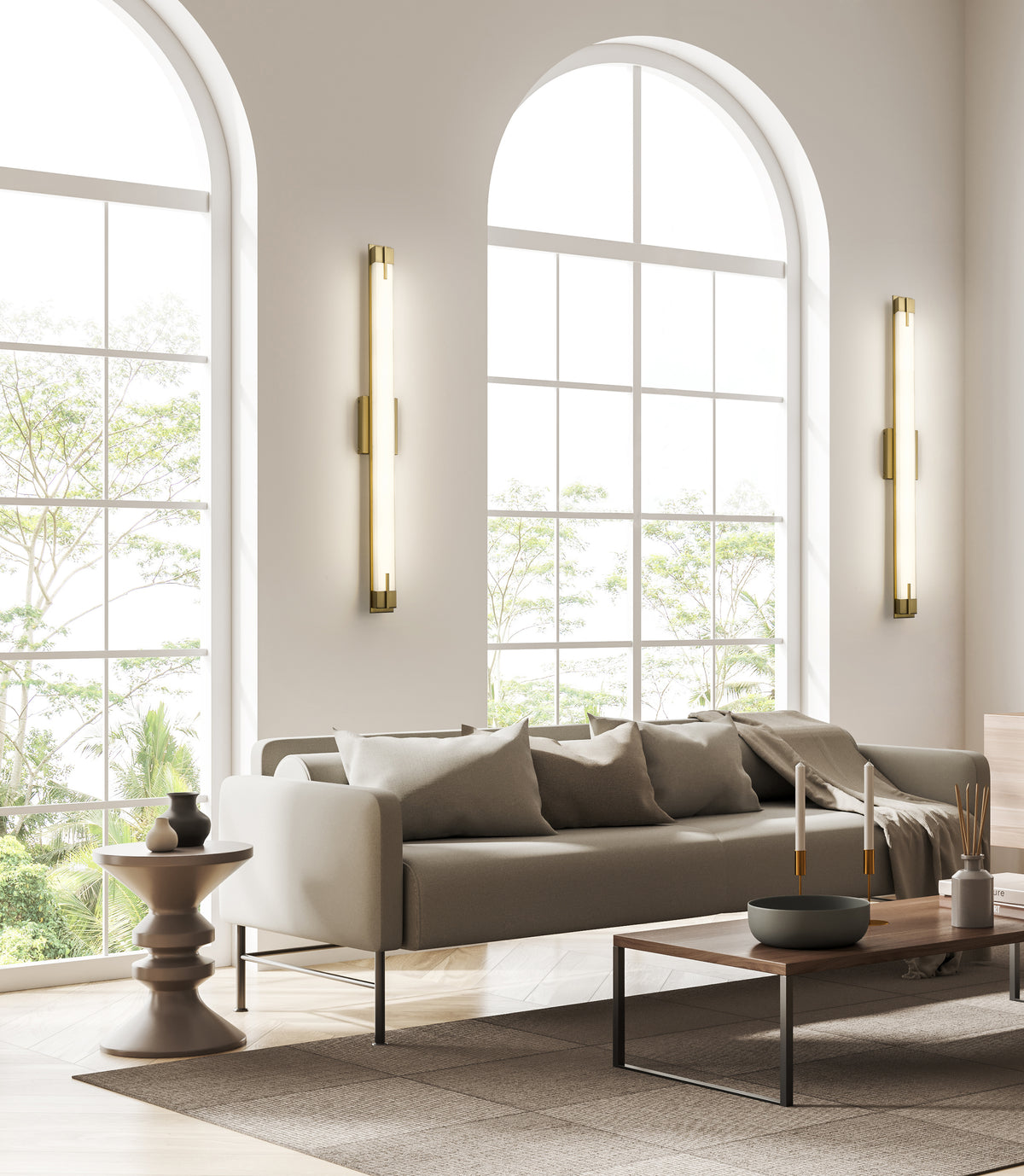 Barre d'éclairage de salle de bain Chase Or moderne, 43" – vue 3