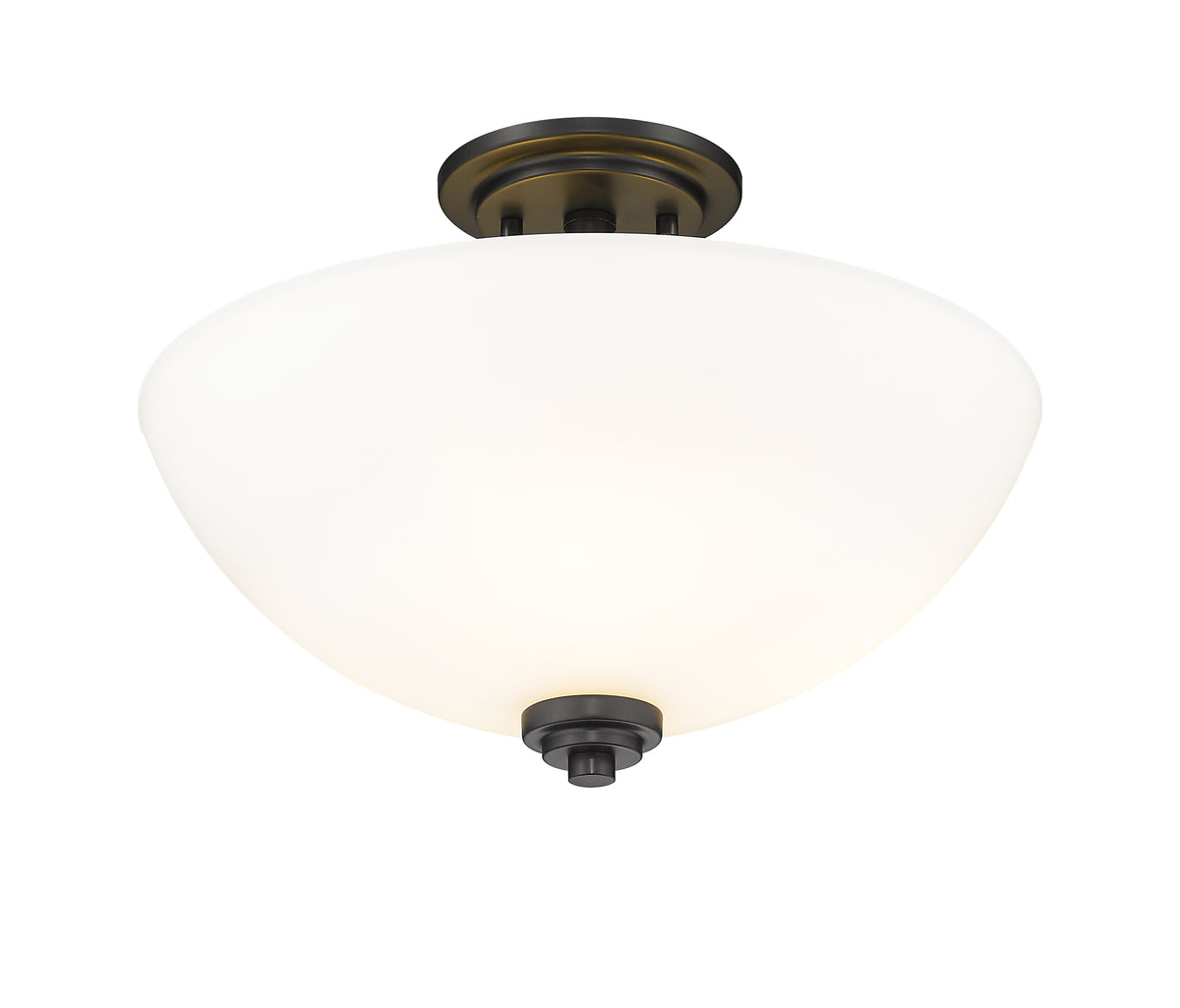 Semi-plafonnier Ashton Noir mat, Opale mate – vue 5