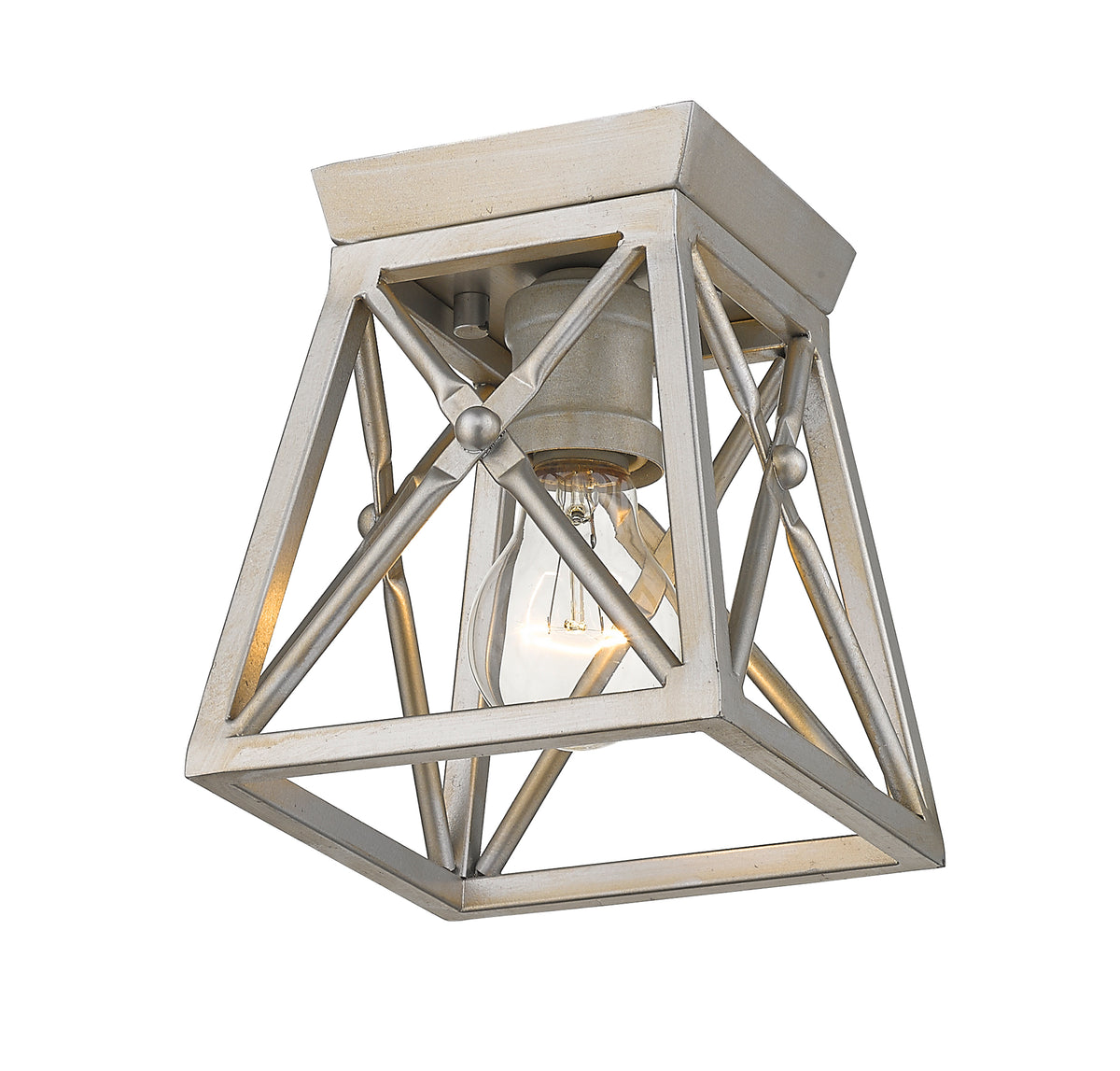 Plafonnier Trestle Argent antique, 6" – vue 5