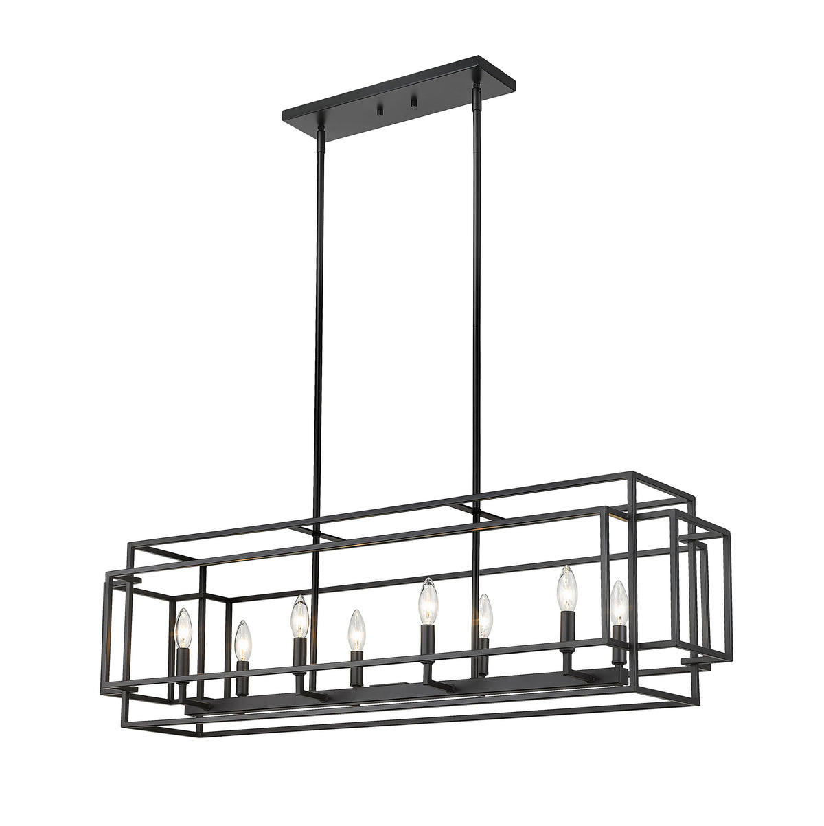 Suspension linéaire Titania Noir mat, nombre ampoules 8 – vue 5