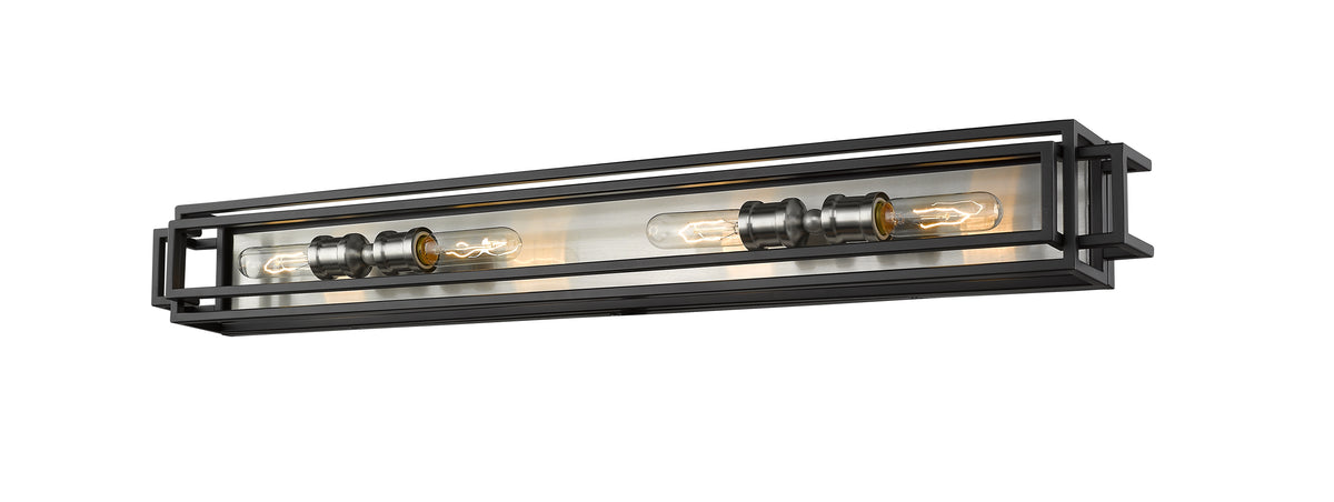 Luminaire de vanité Titania Noir + Nickel brossé, nombre ampoules 4 – vue 5