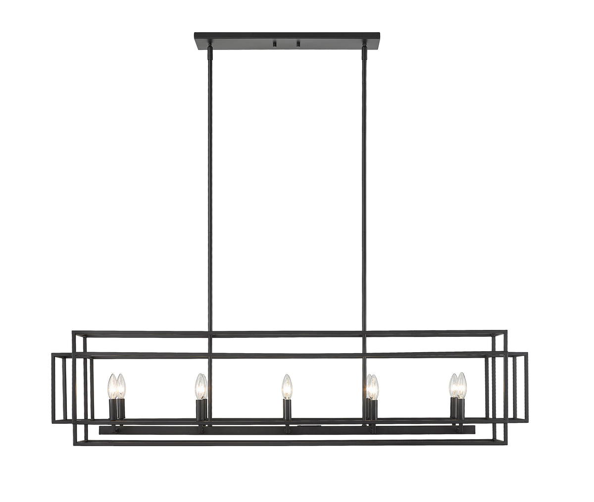 Suspension linéaire Titania Noir mat, nombre ampoules 10 – vue 4