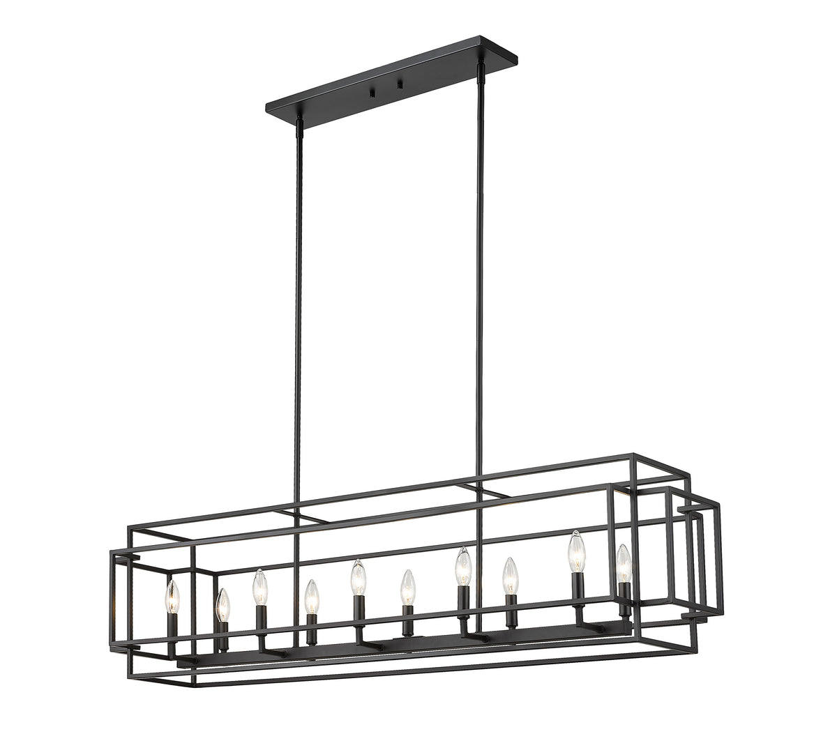 Suspension linéaire Titania Noir mat, nombre ampoules 10 – vue 5