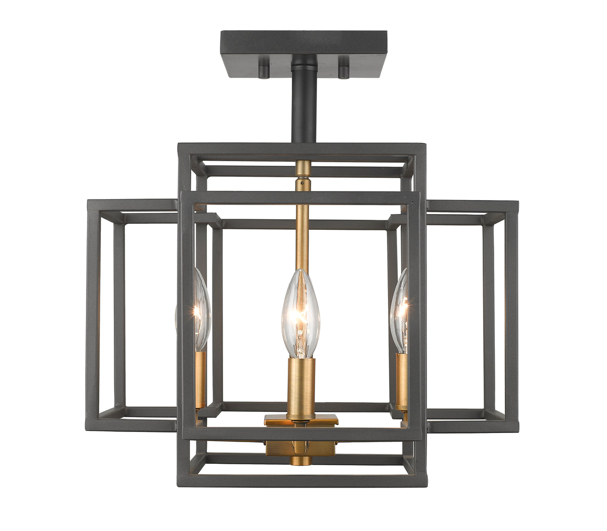 Semi-plafonnier Titania Bronze + Laiton vieilli – vue 2