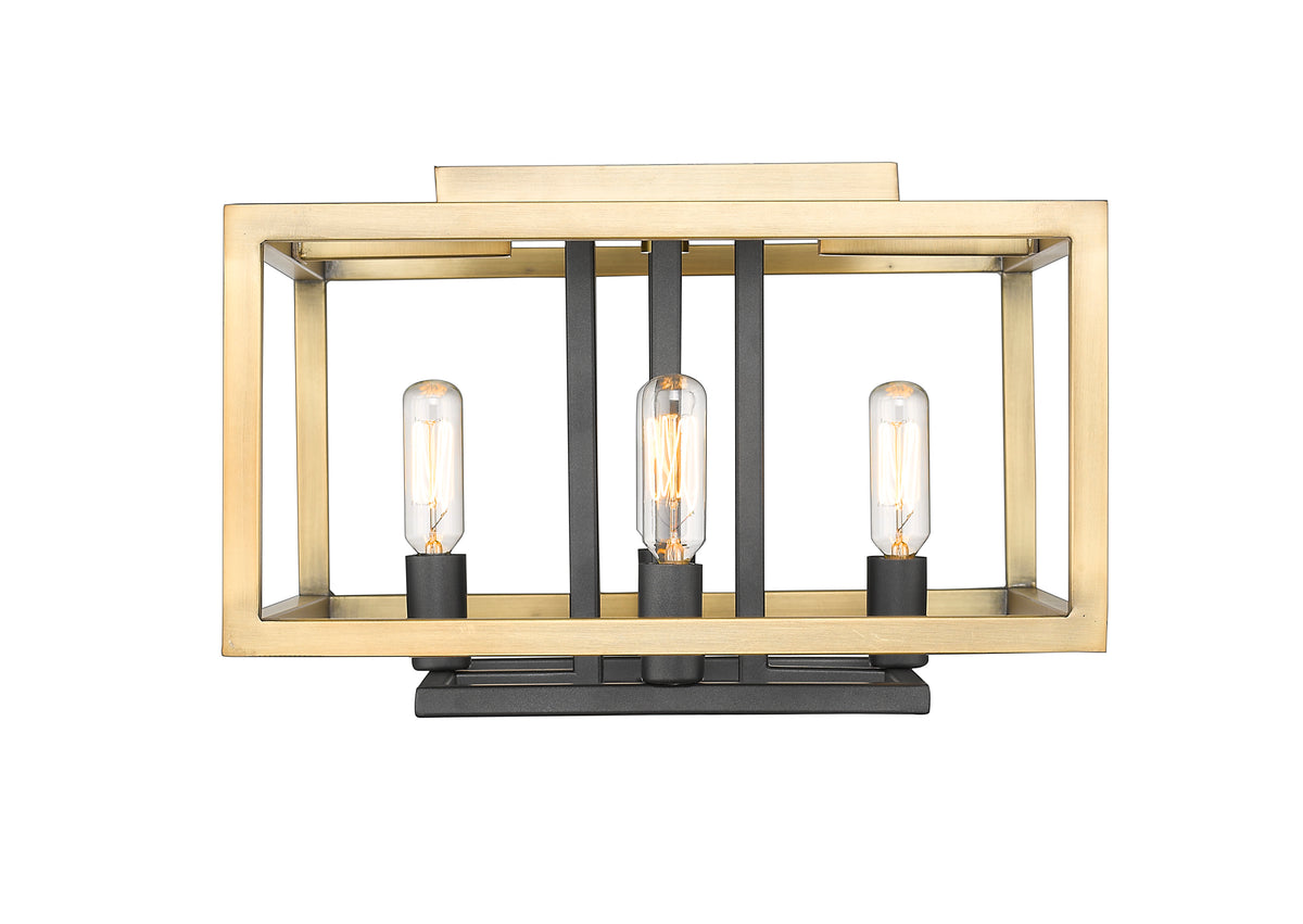 Plafonnier Quadra Laiton antique + bronze – vue 2