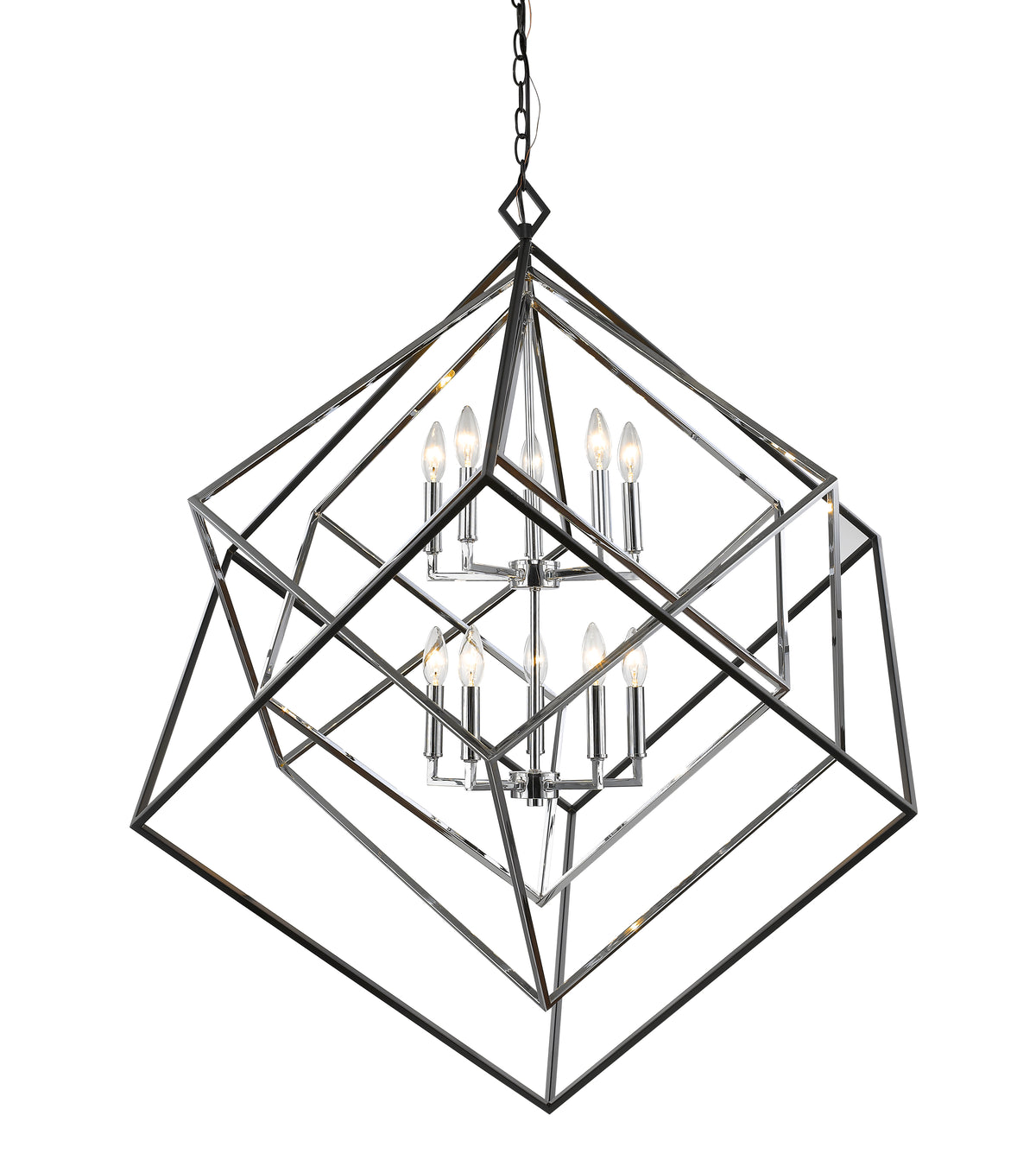 Lustre Euclid Chrome et noir mat, 41 1/2" – vue 3