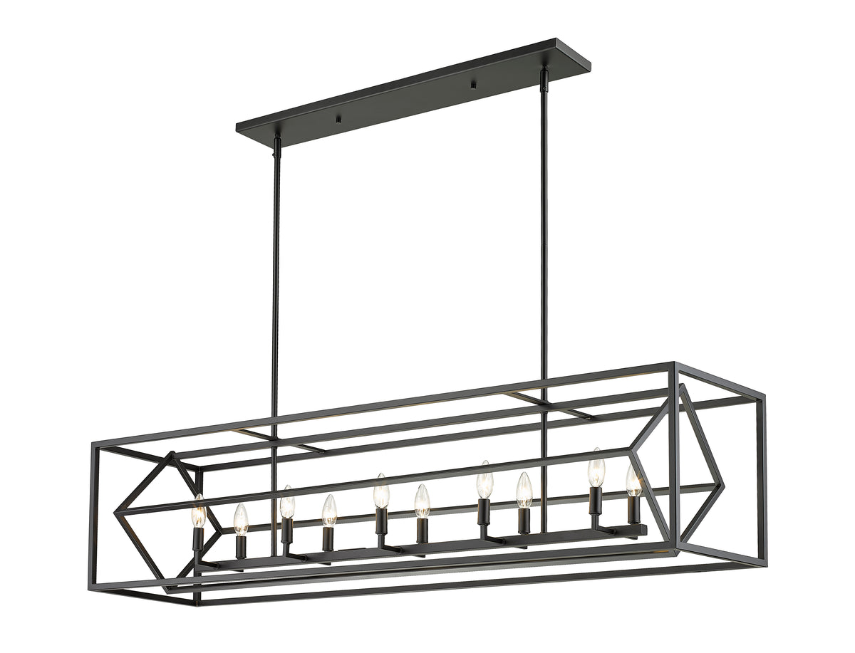 Suspension linéaire Euclid Noir mat, nombre ampoules 10 – vue 4