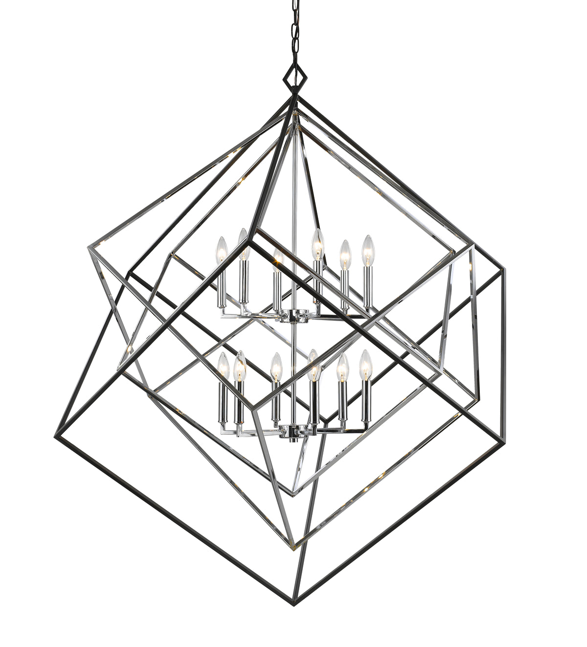 Lustre Euclid Chrome et noir mat, 47 1/2" – vue 2