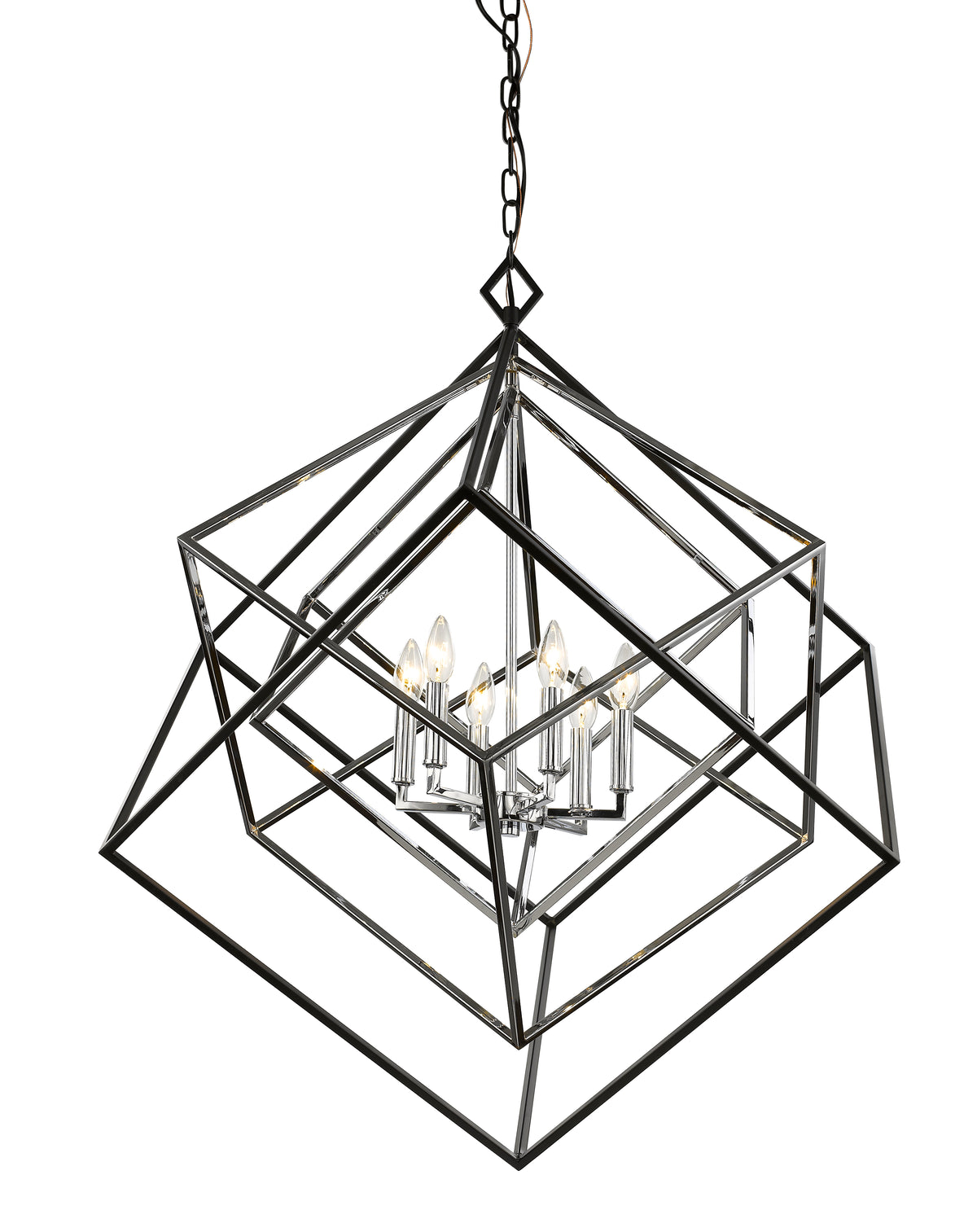Lustre Euclid Chrome et noir mat, 35 1/2" – vue 3