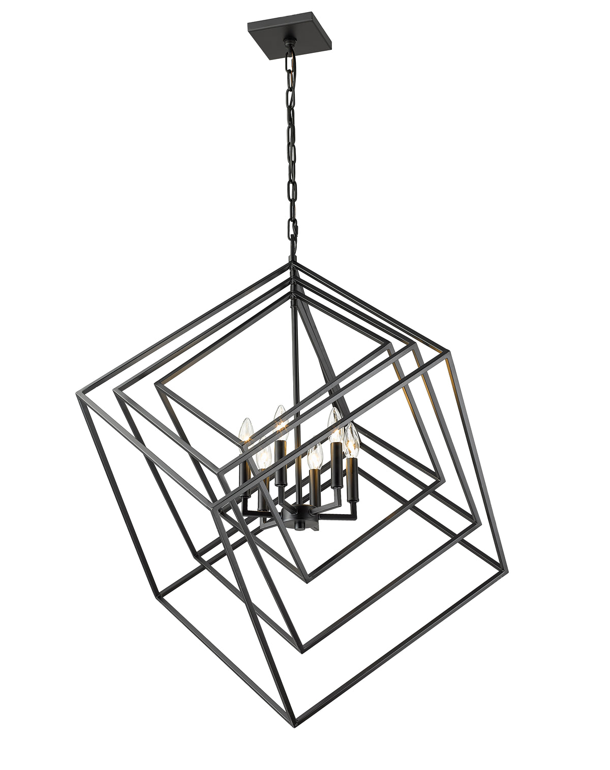Lustre Euclid Noir mat, 35 1/2" – vue 4
