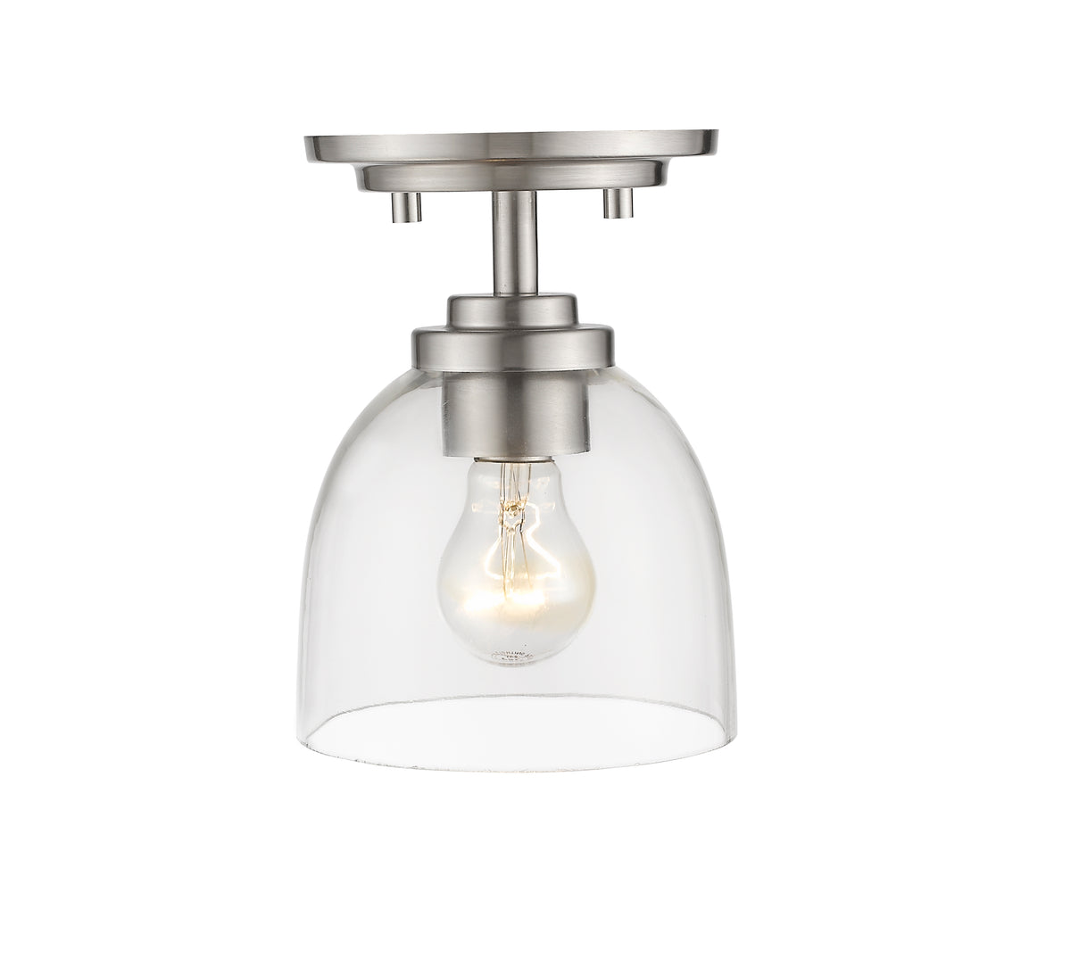 Semi-plafonnier Ashton Nickel brossé, Transparent – vue 4