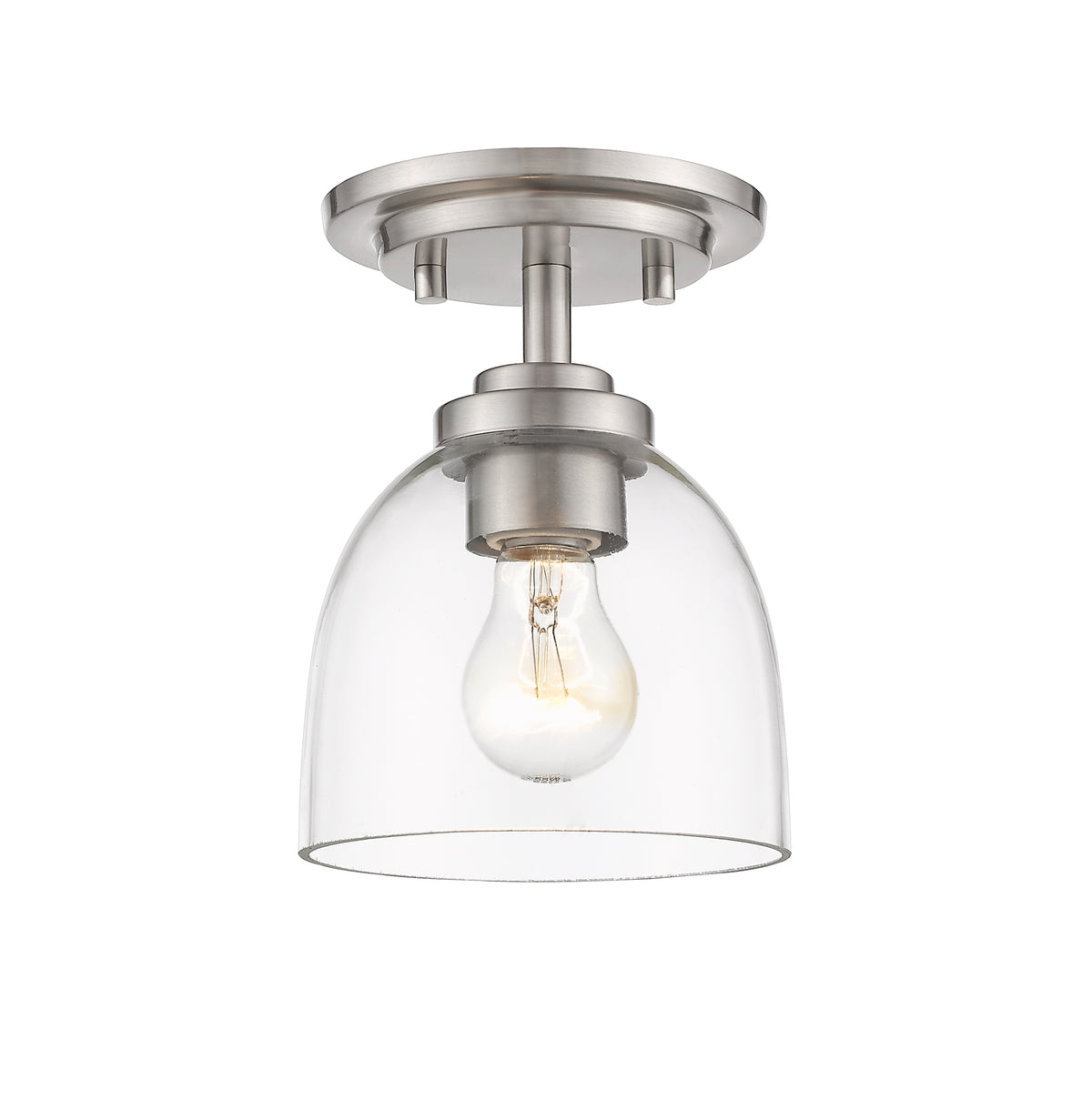 Semi-plafonnier Ashton Nickel brossé, Transparent – vue 5