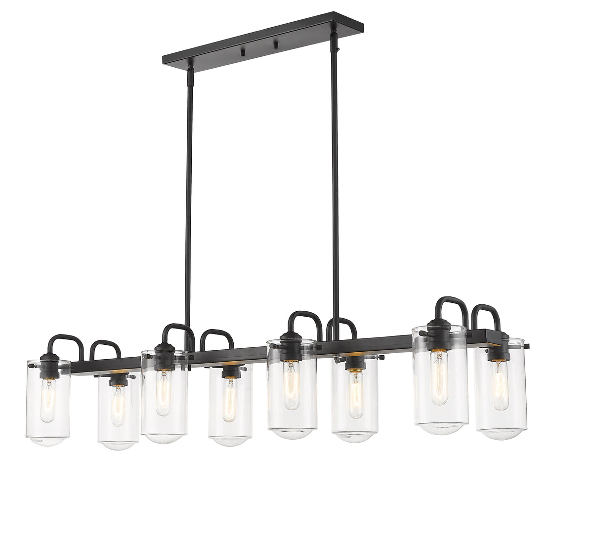 Suspension linéaire Delaney Noir mat, nombre ampoules 8 – vue 4