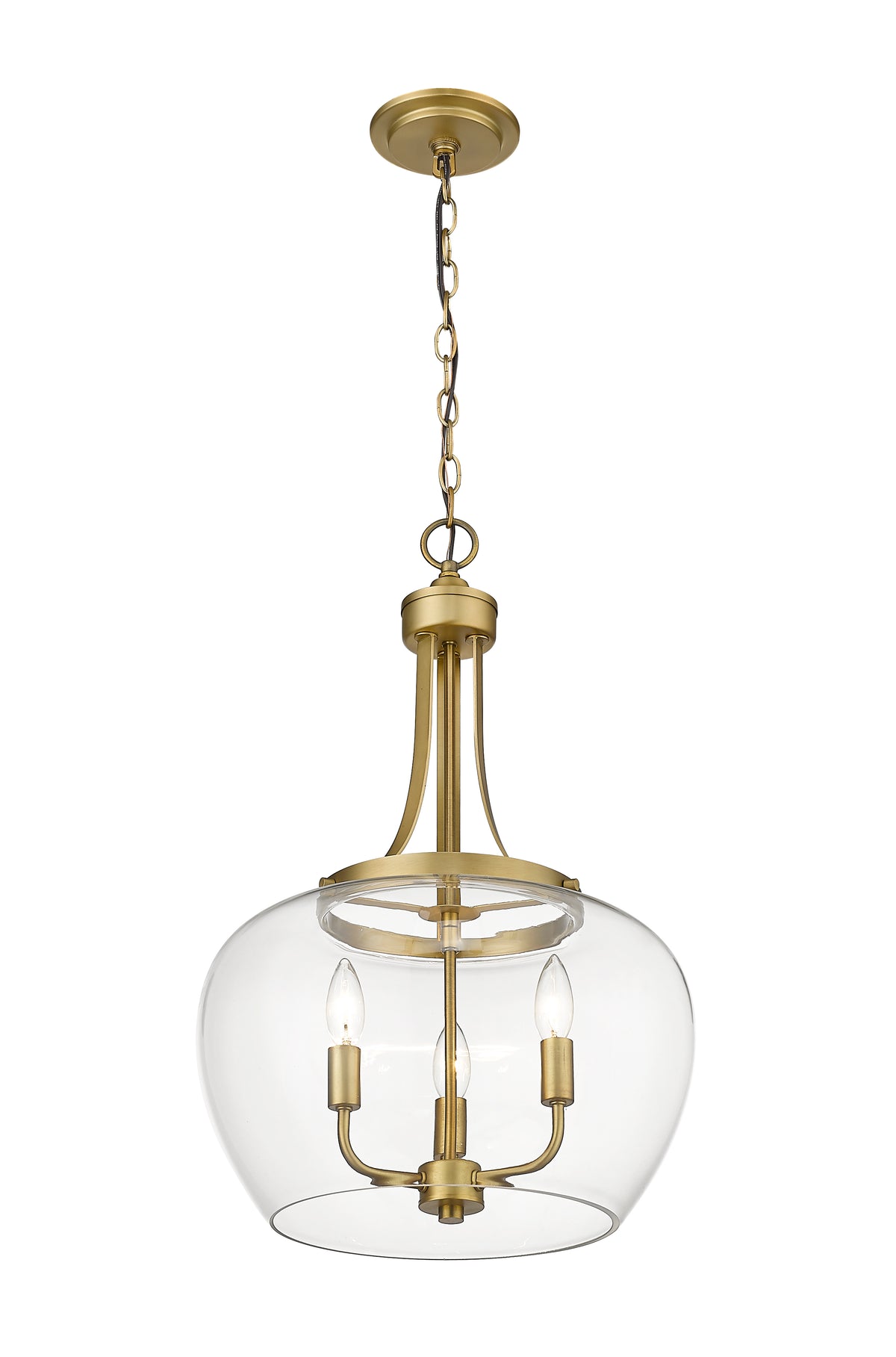 Lustre Joliet Laiton ancien, 15 3/4" – vue 5