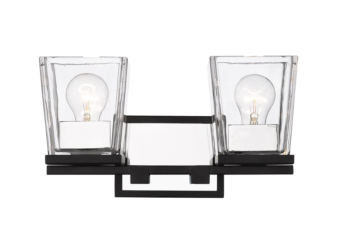 Luminaire de vanité Bleeker Street Noir mat + Chrome, 14" – vue 5