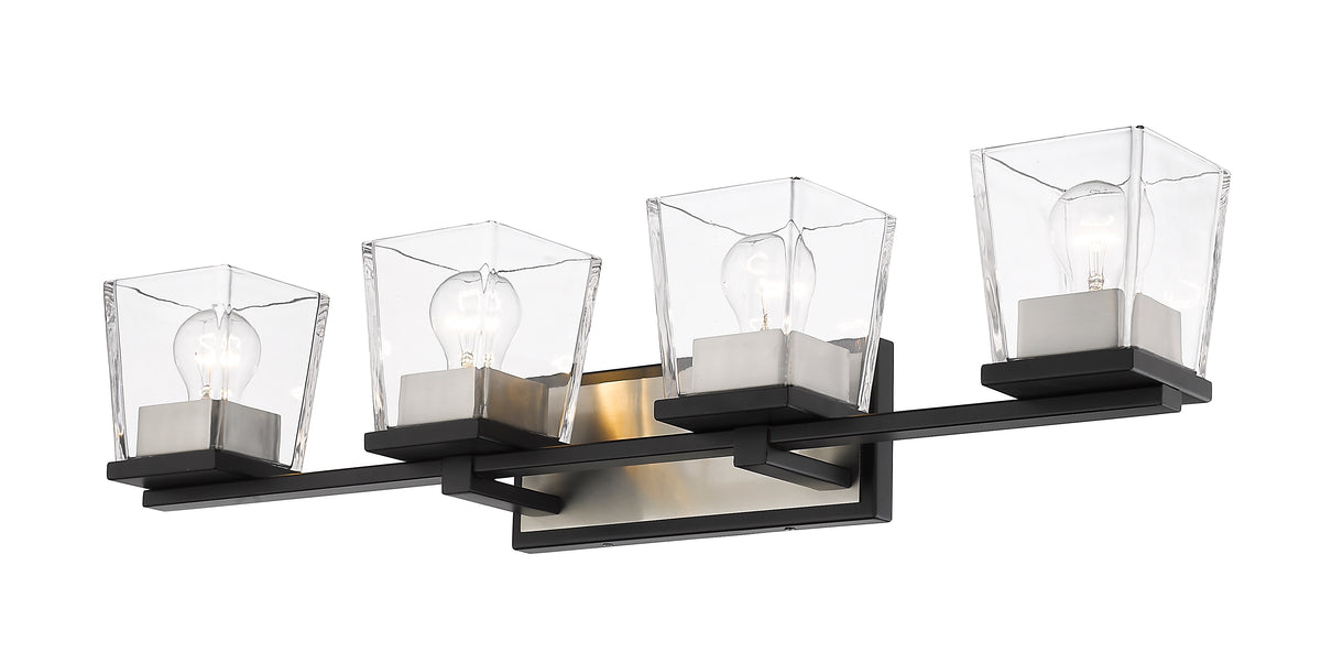 Luminaire de vanité Bleeker Street Noir mat + Nickel brossé, 33" – vue 4