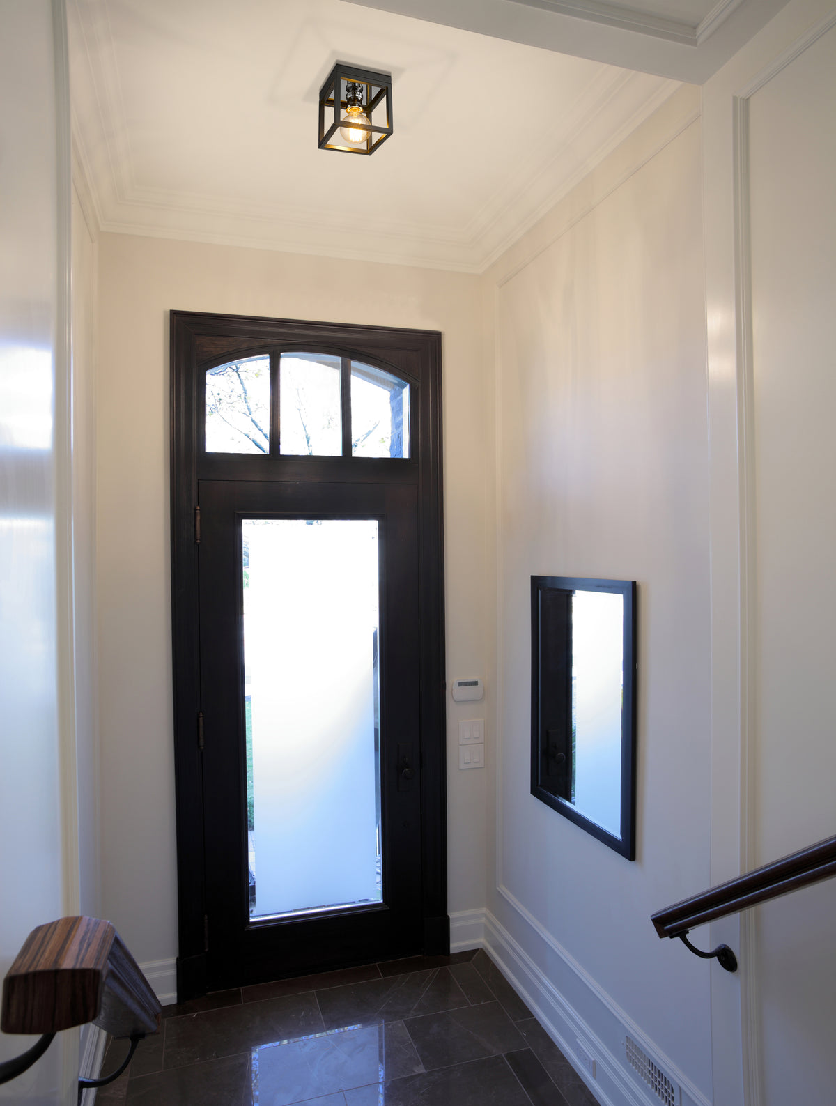 Plafonnier Kube Noir mat + Chrome – vue 3