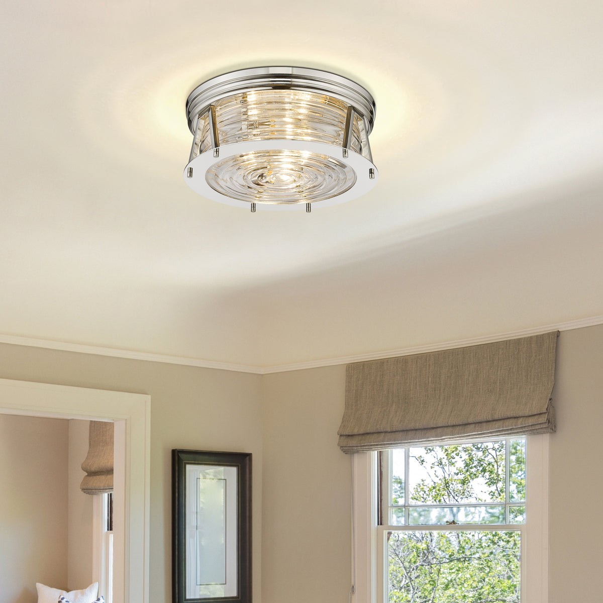 Plafonnier Cape Harbor Nickel poli, 16" – vue 3