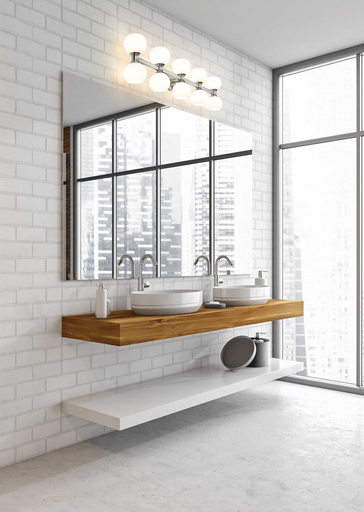 Luminaire de vanité Artemis Nickel brossé, 45" – vue 3
