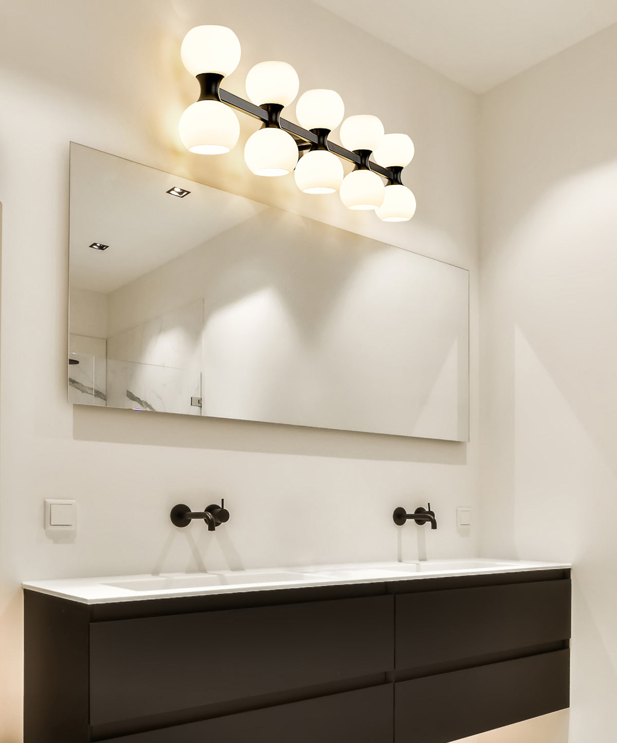 Luminaire de vanité Artemis Noir mat, 45" – vue 3