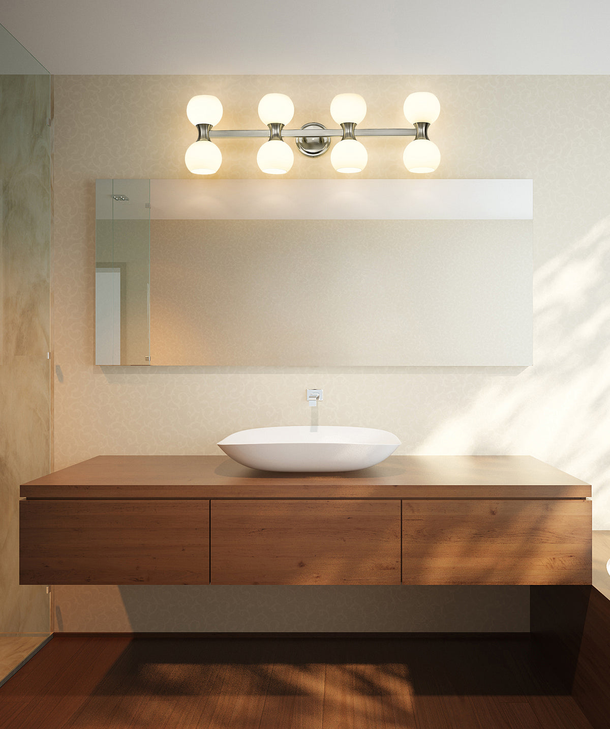 Luminaire de vanité Artemis Nickel brossé, 35" – vue 3