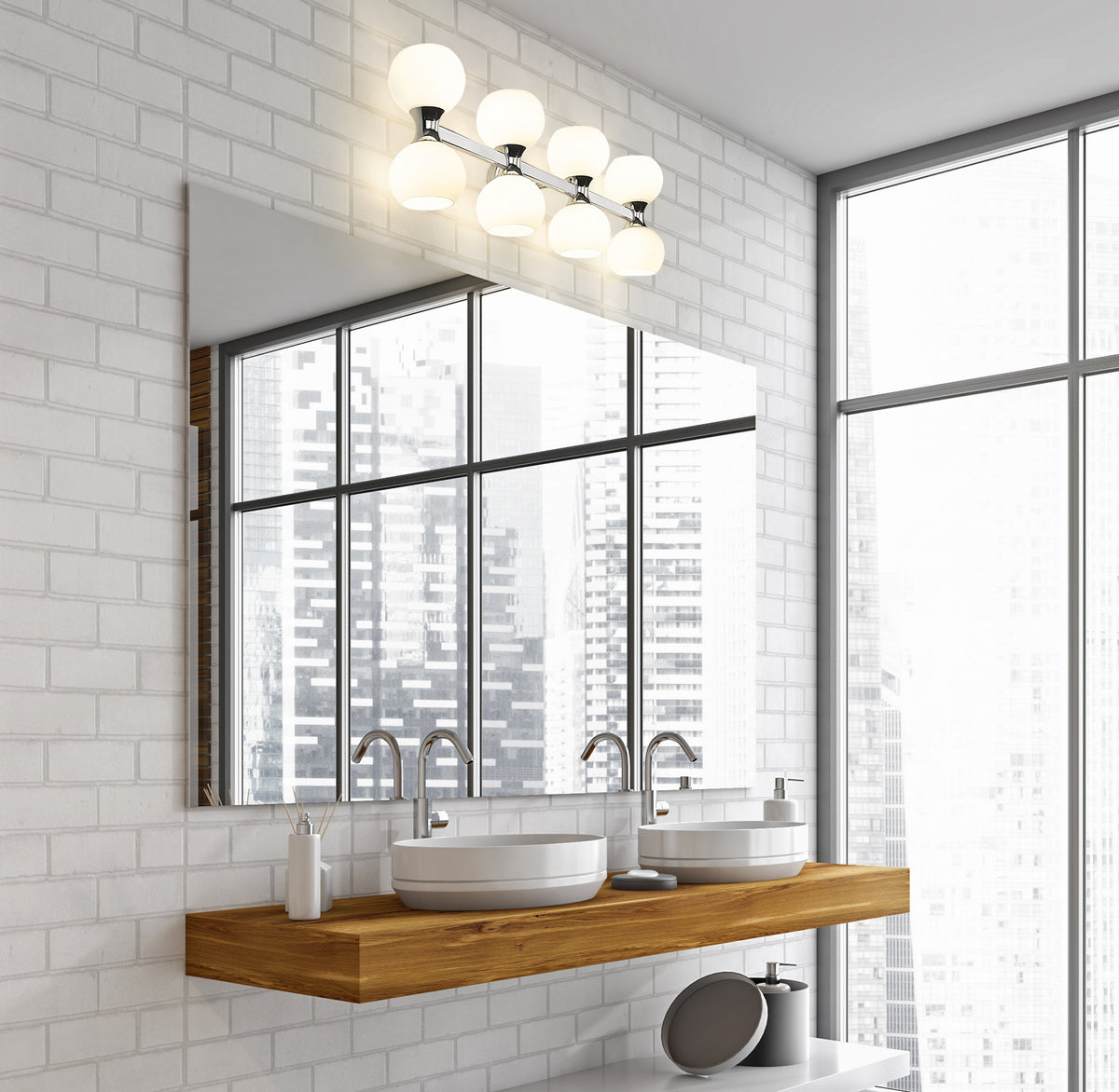Luminaire de vanité Artemis Chrome, 35" – vue 2