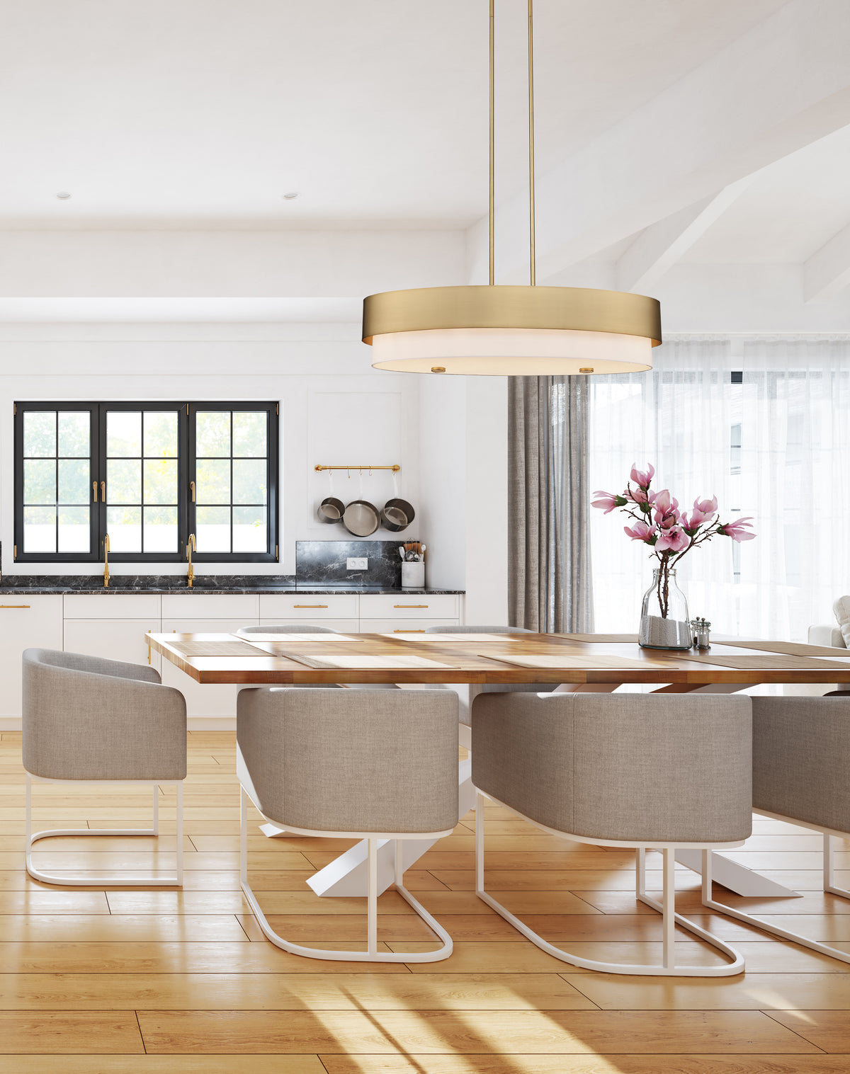 Suspension linéaire Counterpoint Or moderne – vue 2
