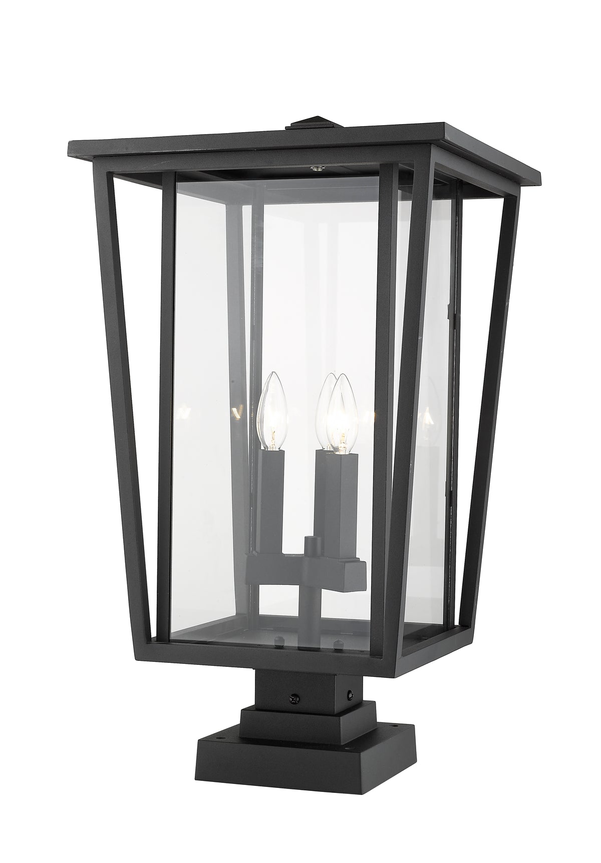 Lanterne extérieure sur socle Seoul Carré, Noir, 14" – vue 5