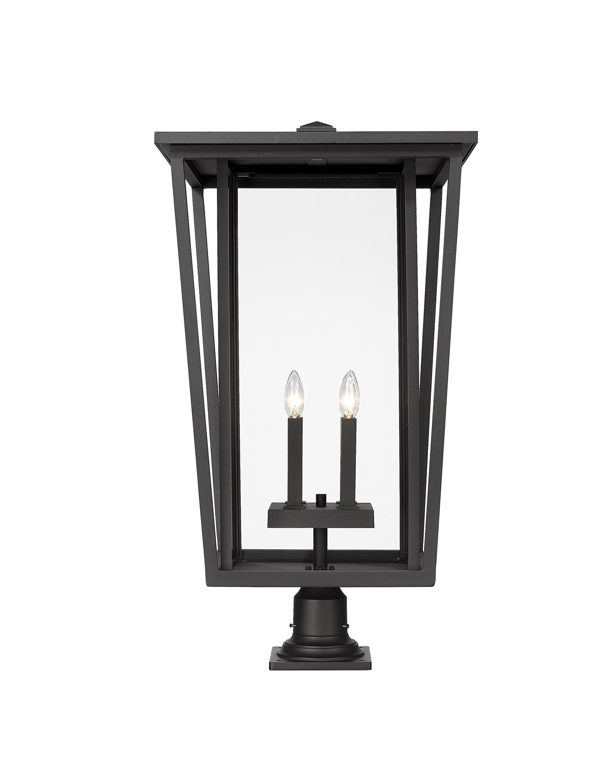 Lanterne extérieure sur socle Seoul Rond, Noir, 18" – vue 4
