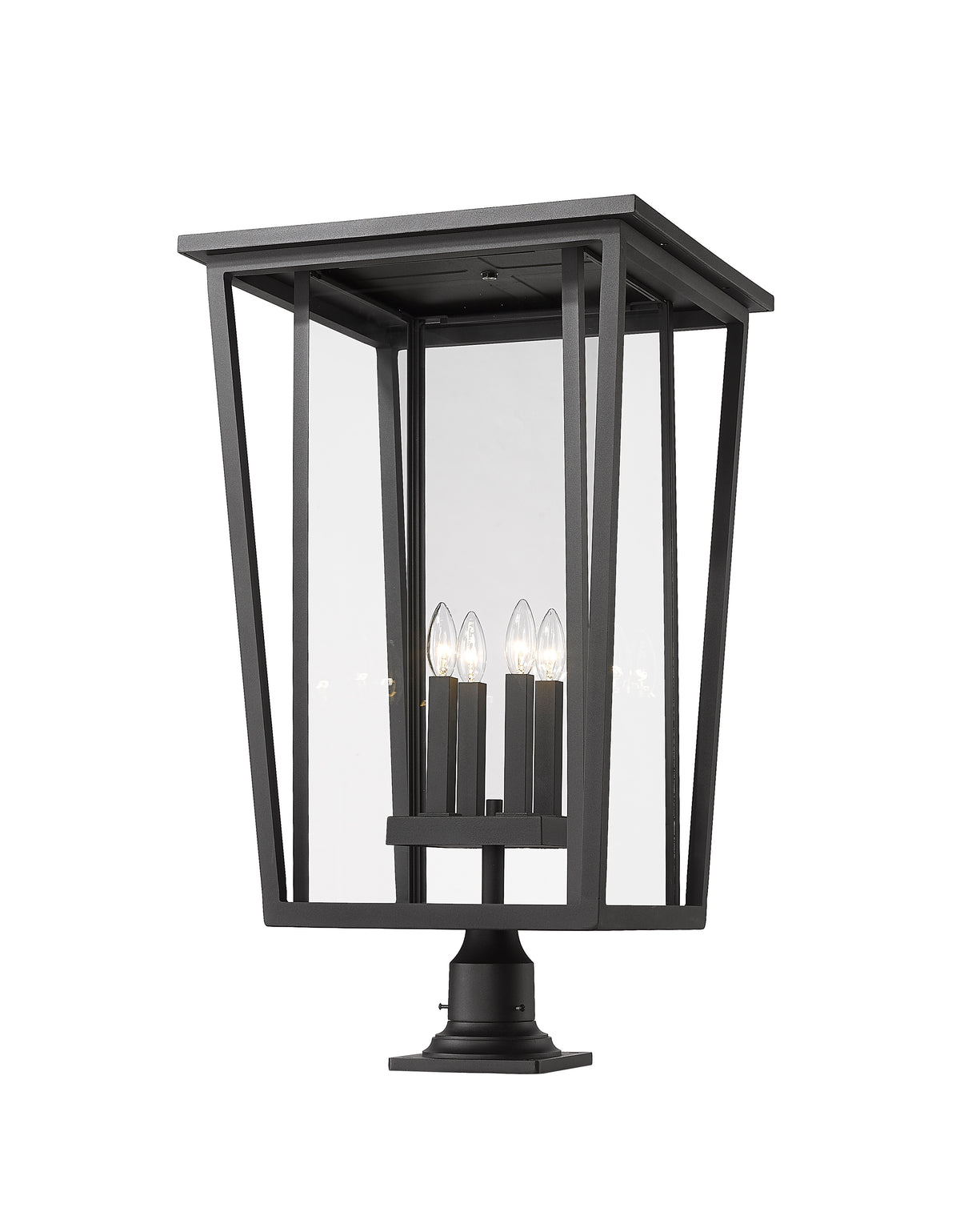 Lanterne extérieure sur socle Seoul Rond, Noir, 18" – vue 5