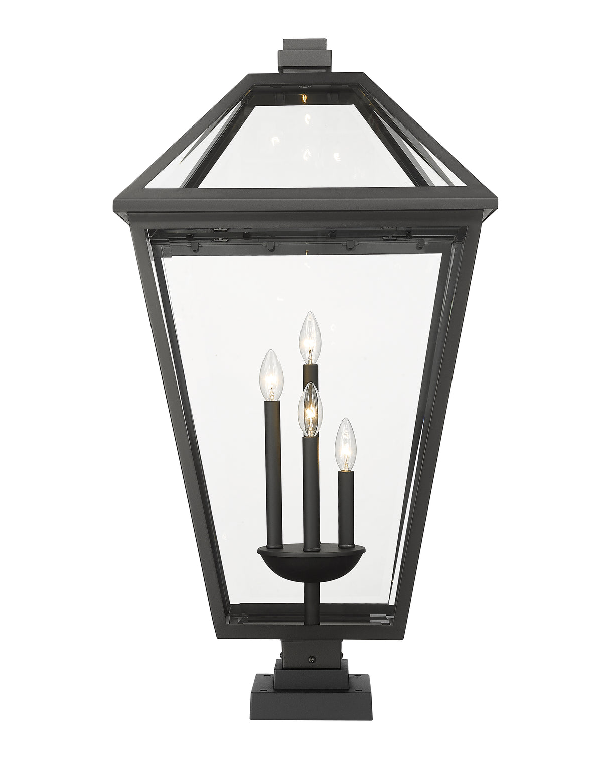 Lanterne extérieure sur socle Talbot Carré, Noir, 19 1/2" – vue 4