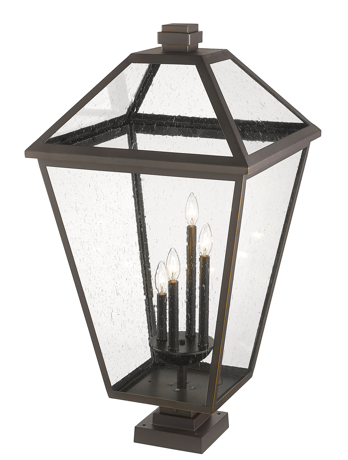 Lanterne extérieure sur socle Talbot Carré, Bronze huilé, 19 1/2" – vue 5