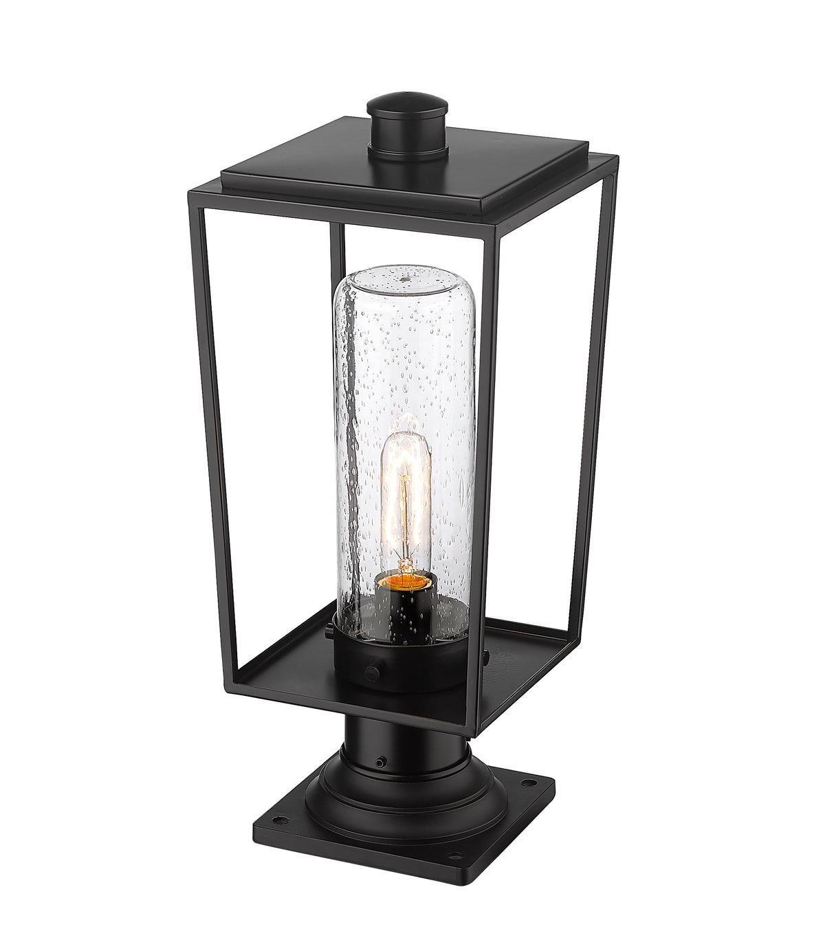 Lanterne extérieure sur socle Sheridan Carré, 8", Grené transparent – vue 5