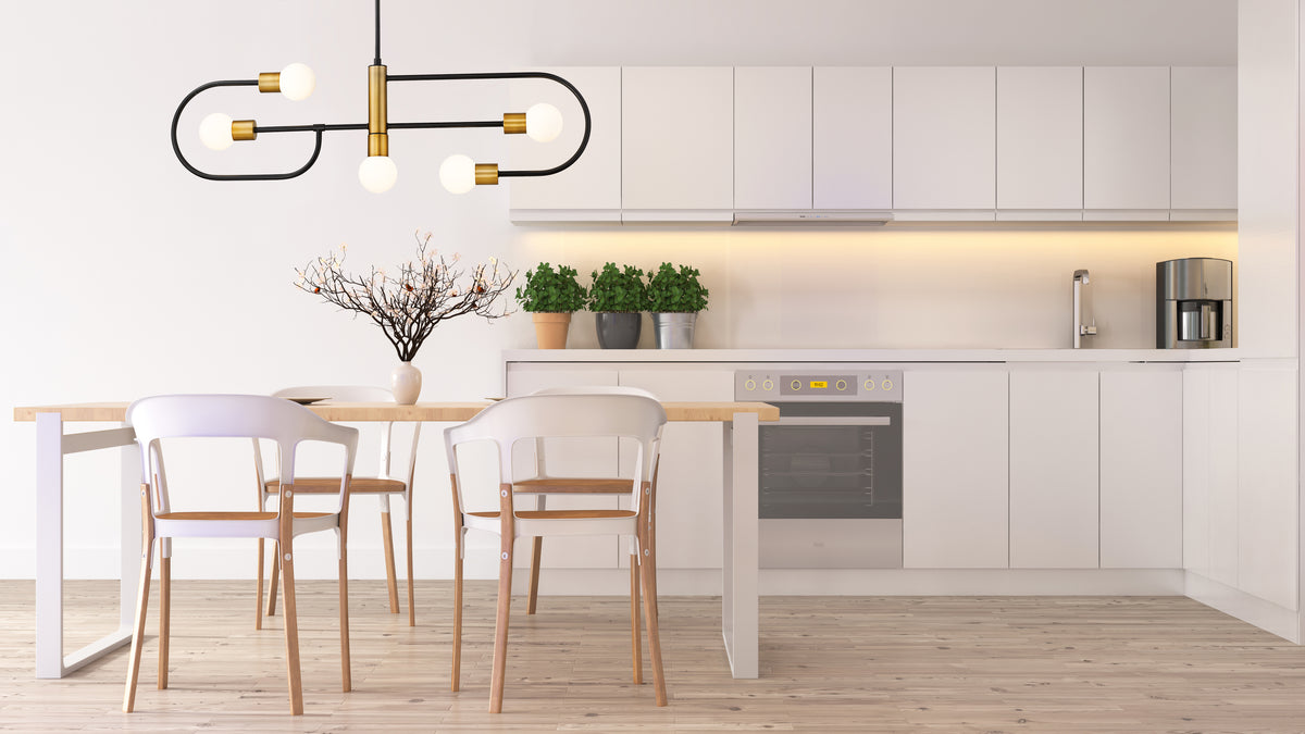 Suspension linéaire Neutra Noir mat + Laiton fonderie – vue 3