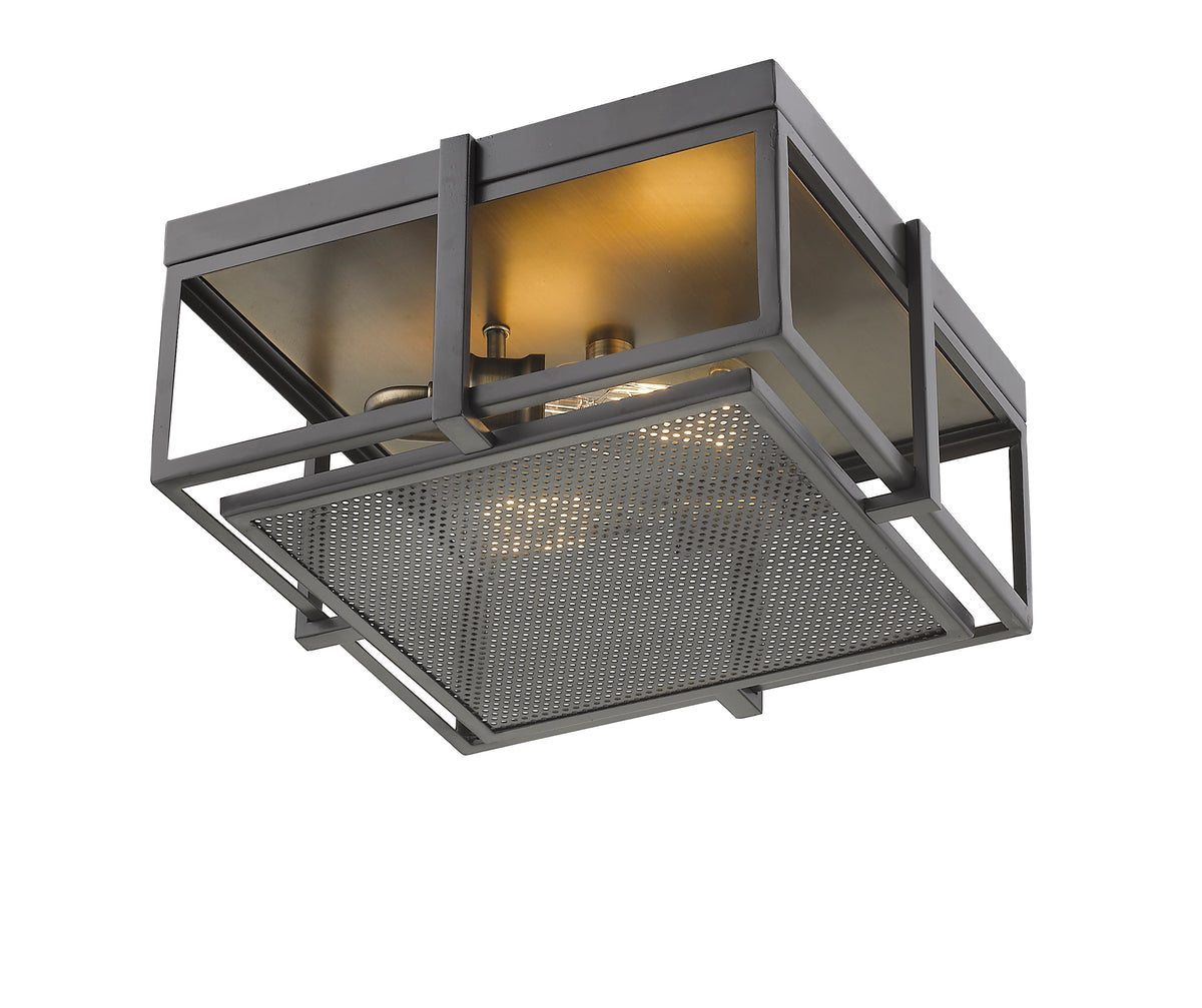 Plafonnier Halcyon Bronze + Laiton patrimoine, 13 3/4" – vue 4