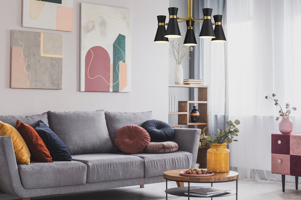 Lustre Soriano Noir mat + Laiton patrimoine, 27" – vue 2