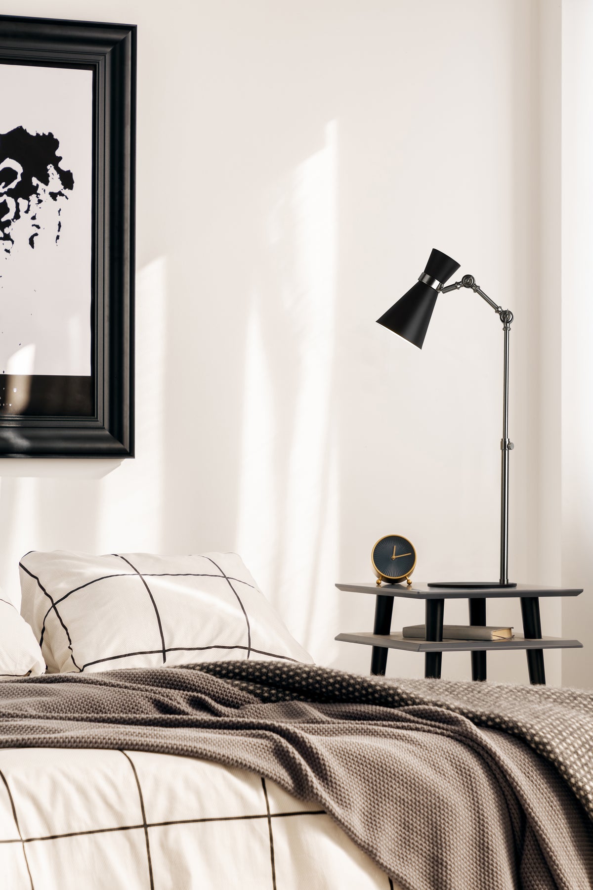 Lampe de bureau Soriano Noir mat + Nickel brossé – vue 3