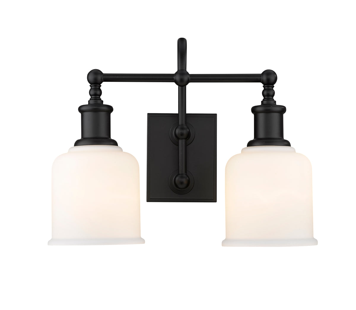 Luminaire de vanité Bryant Noir mat, Opale mate, 16" – vue 4