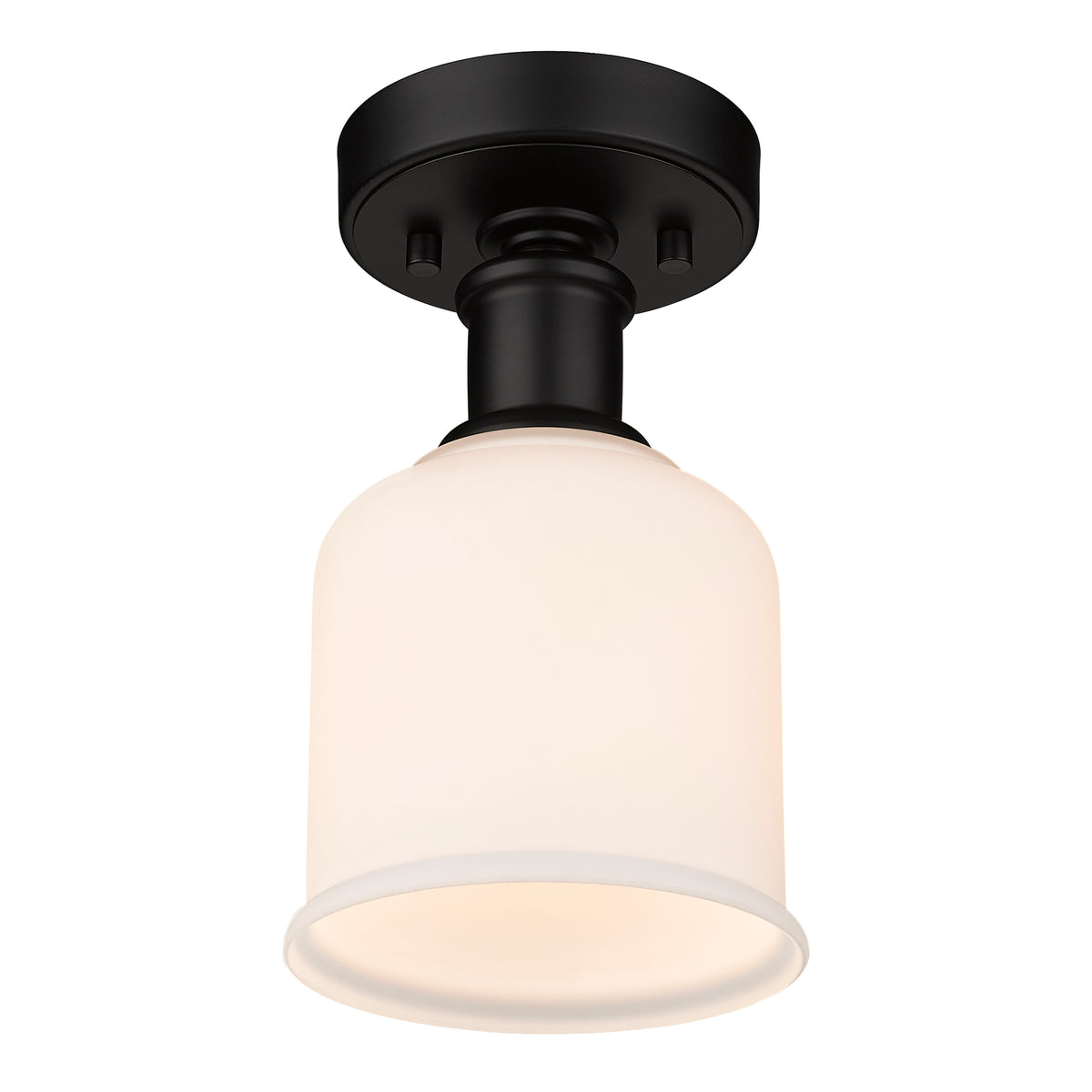 Semi-plafonnier Bryant Noir mat, Opale mate – vue 5