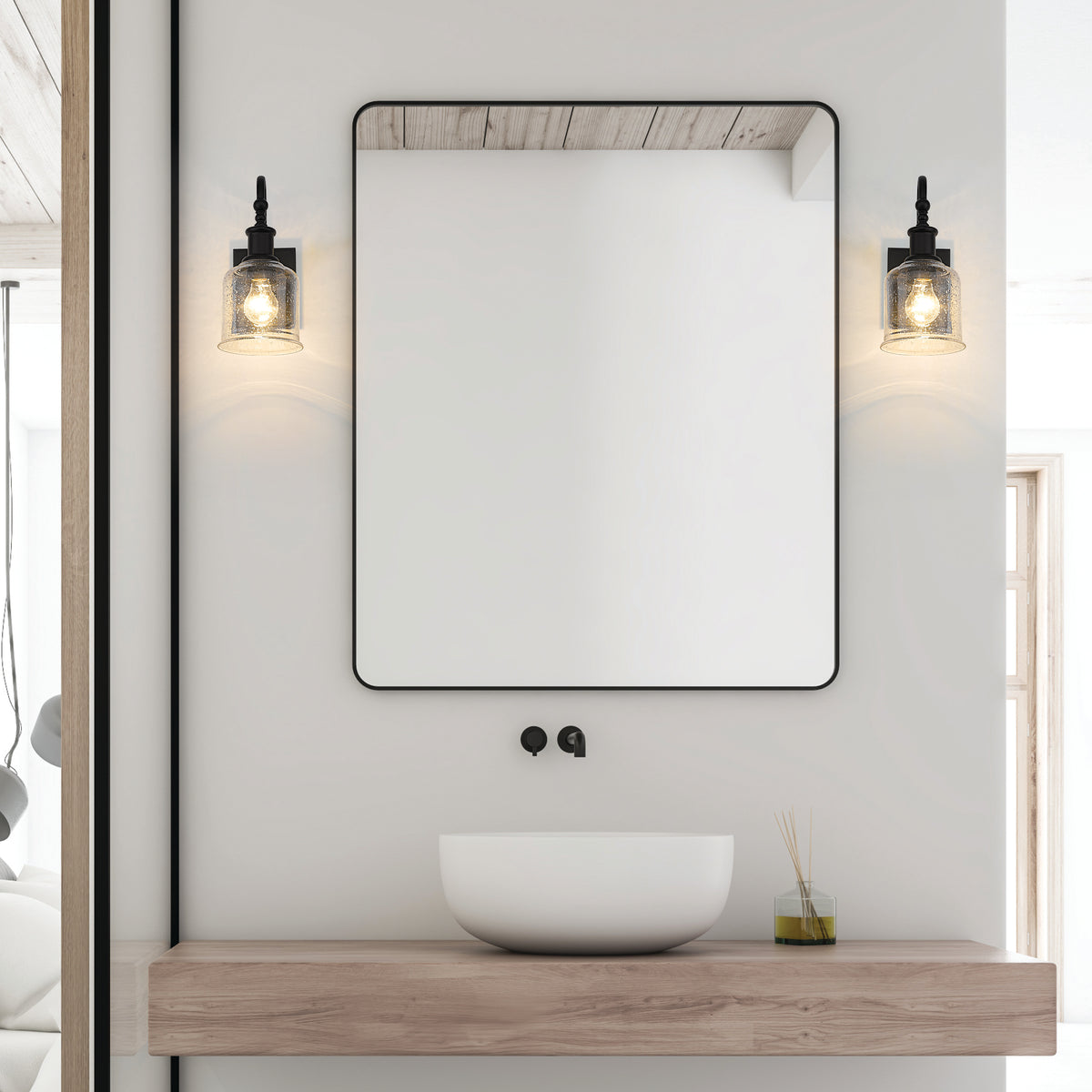 Applique murale Bryant Noir mat, Grené transparent – vue 2