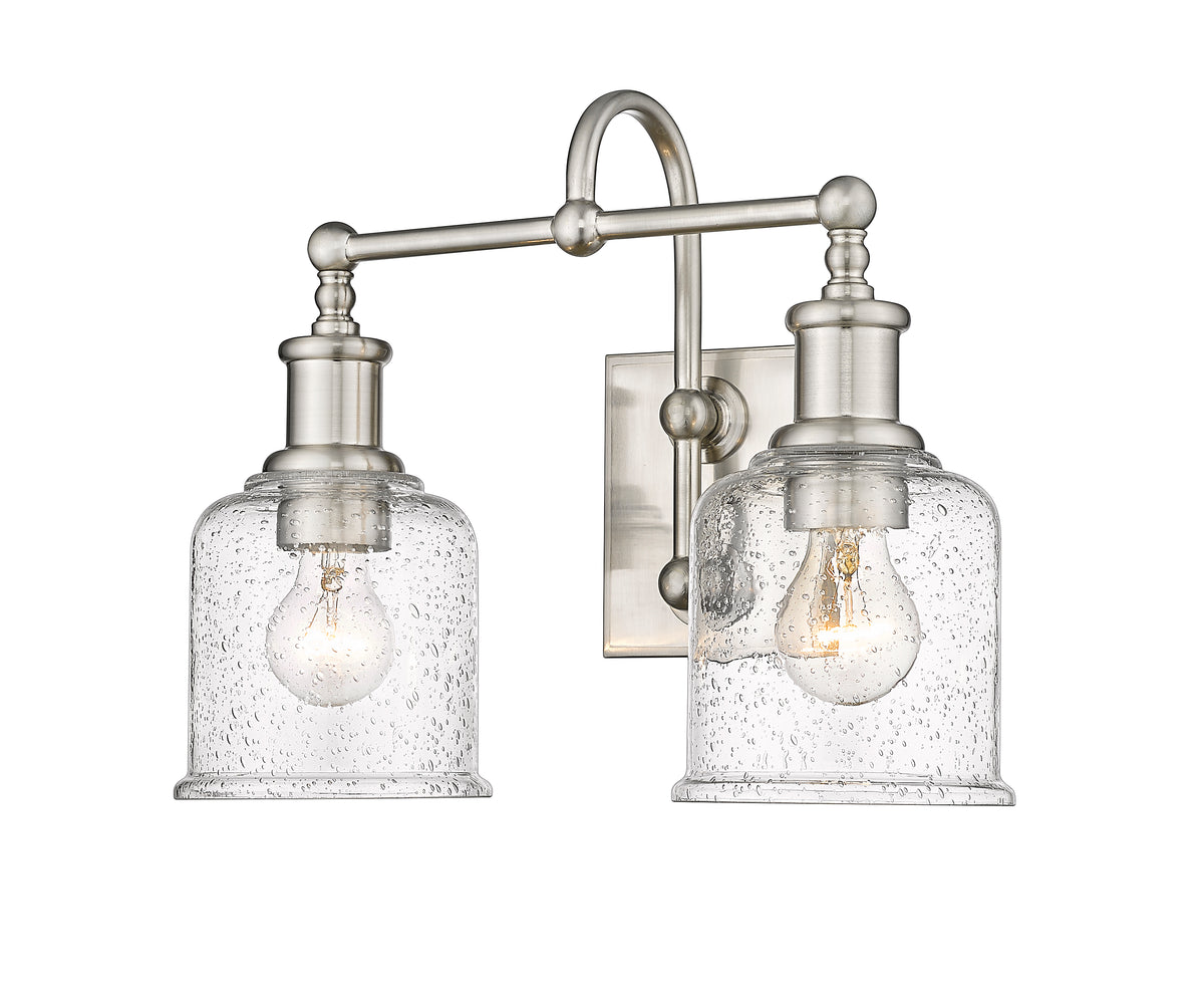 Luminaire de vanité Bryant Nickel brossé, Grené transparent, 16" – vue 5