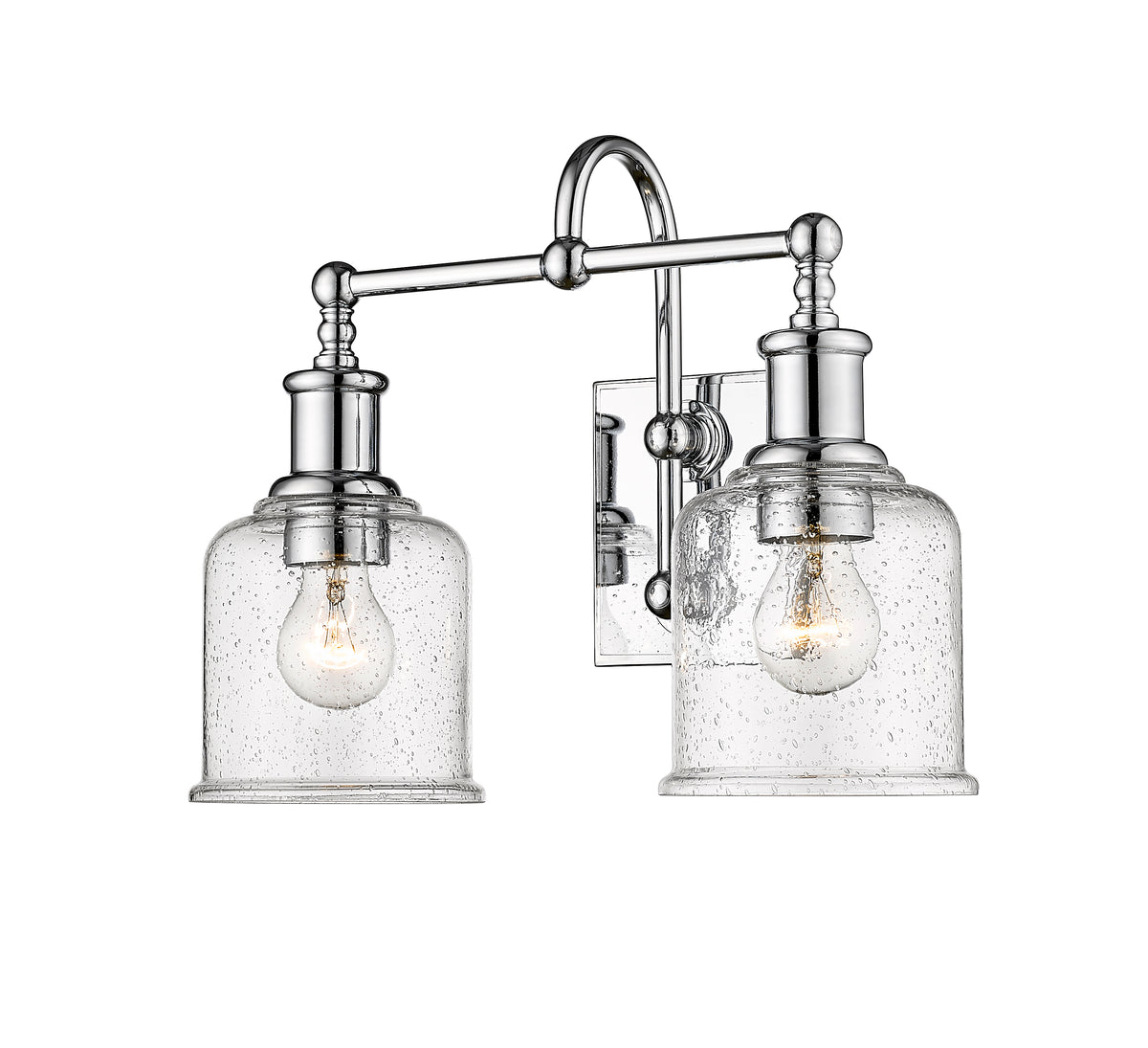 Luminaire de vanité Bryant Chrome, Grené transparent, 16" – vue 5