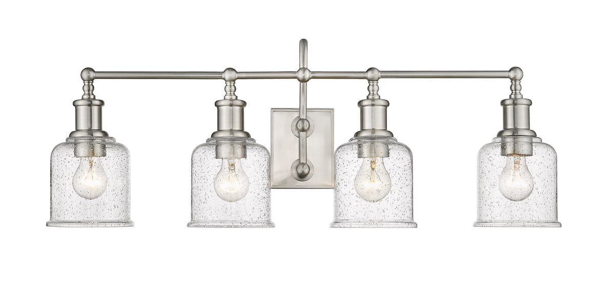 Luminaire de vanité Bryant Nickel brossé, Grené transparent, 32" – vue 4