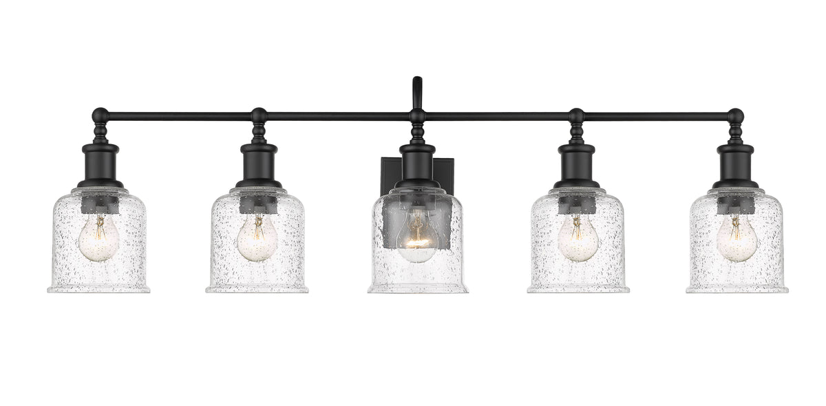 Luminaire de vanité Bryant Noir mat, Grené transparent, 40 1/2" – vue 4