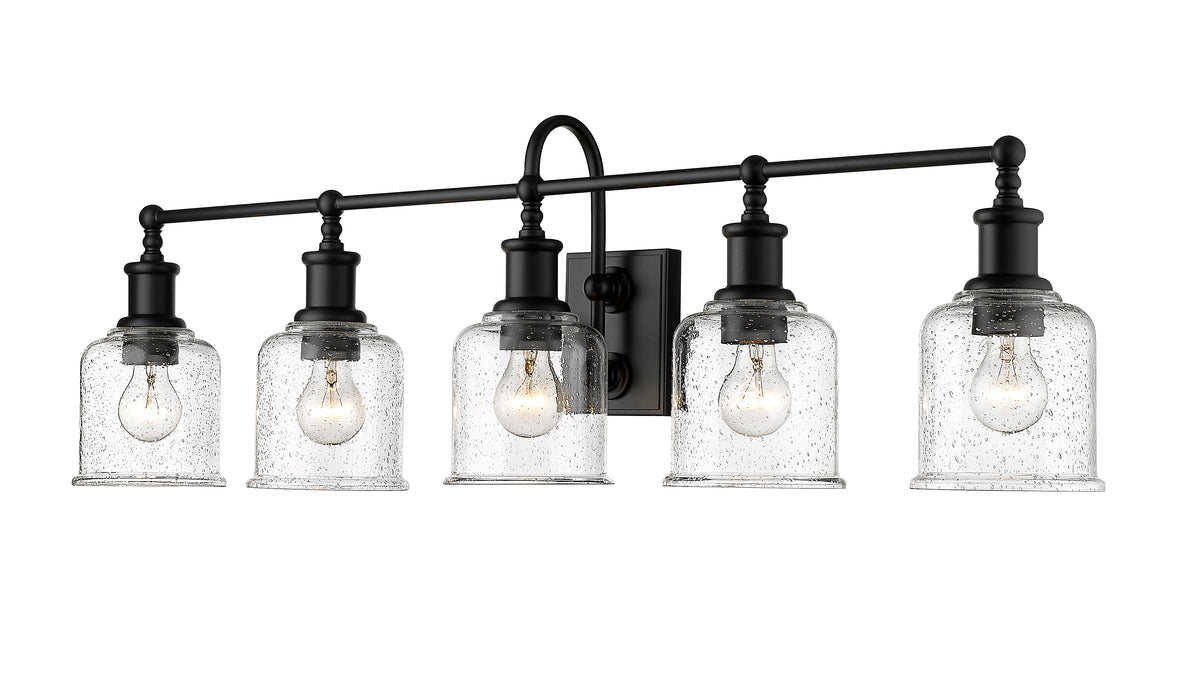 Luminaire de vanité Bryant Noir mat, Grené transparent, 40 1/2" – vue 5