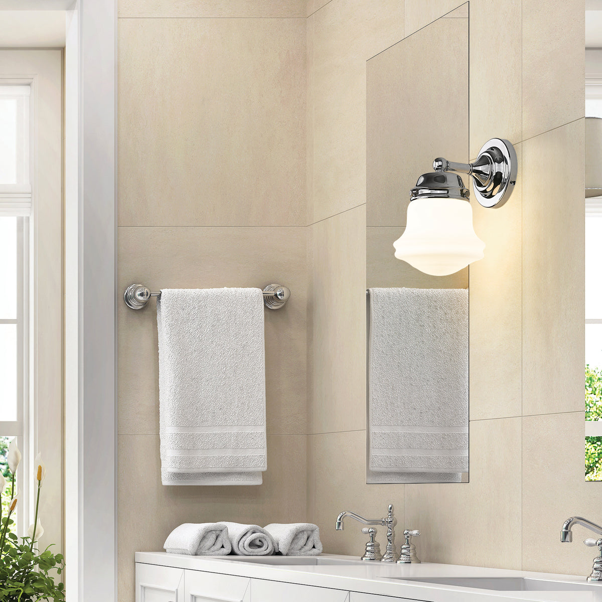 Applique murale Vaughn Chrome, Opale mate – vue 2