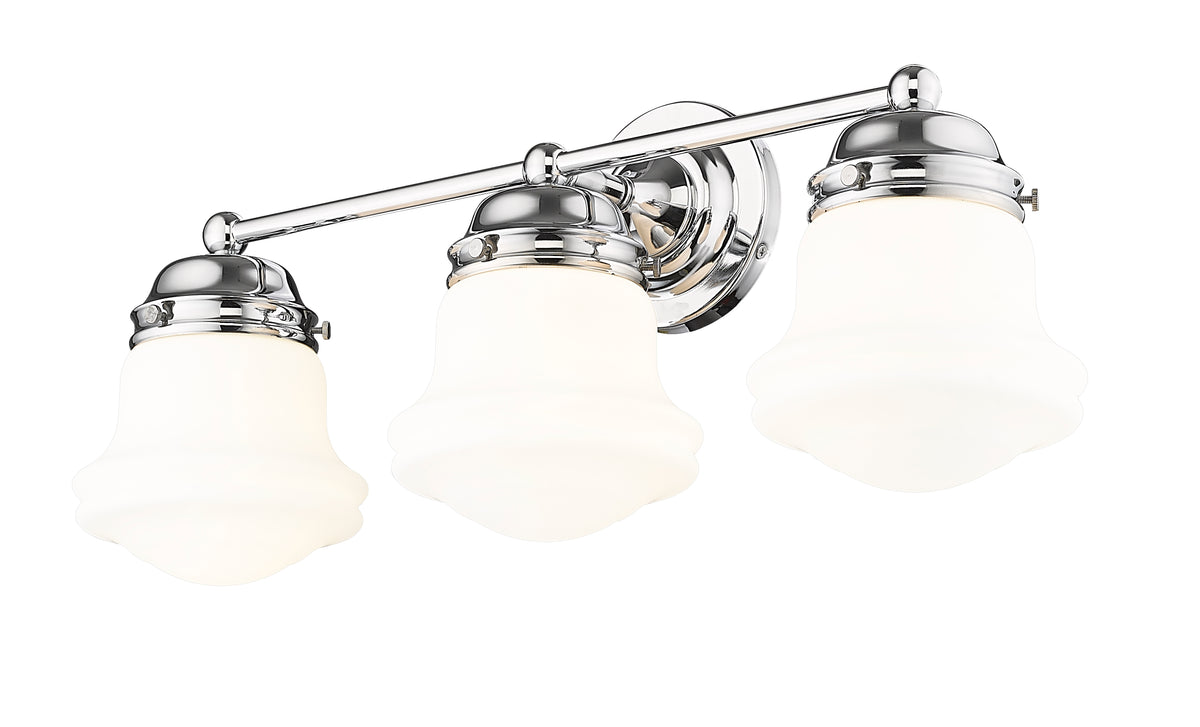 Luminaire de vanité Vaughn Chrome, Opale mate, 22 1/2" – vue 4