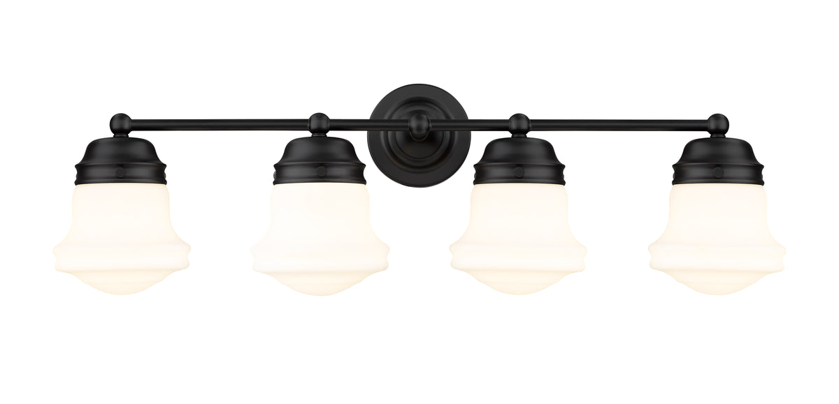 Luminaire de vanité Vaughn Noir mat, Opale mate, 31 1/2" – vue 4