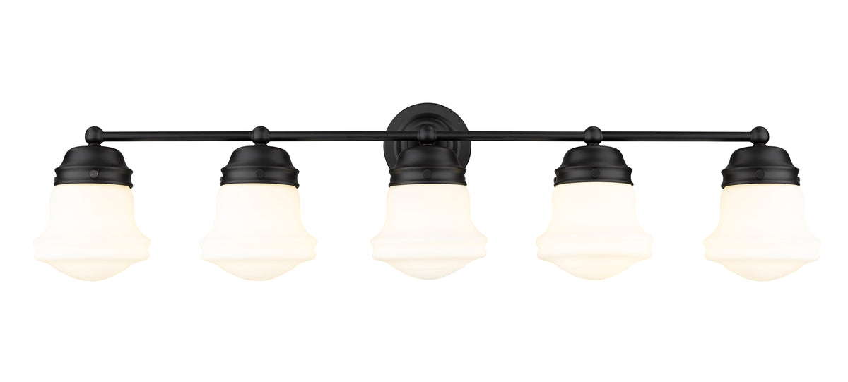Luminaire de vanité Vaughn Noir mat, Opale mate, 40 3/4" – vue 4
