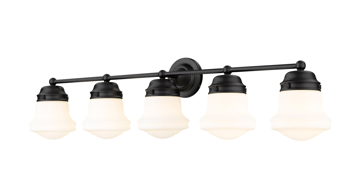 Luminaire de vanité Vaughn Noir mat, Opale mate, 40 3/4" – vue 5